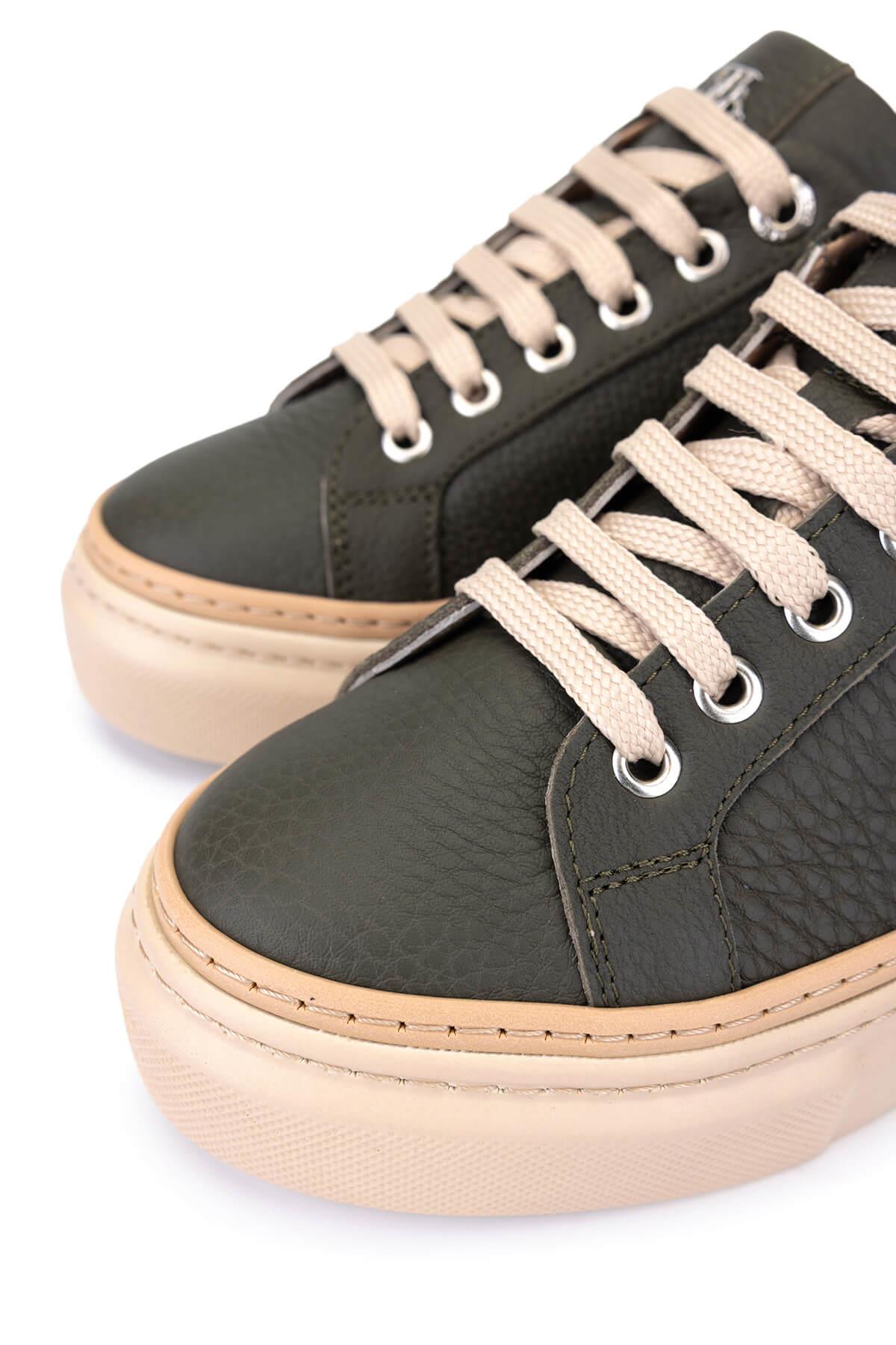 Tamer Tanca Siyah Floter Tamer Tanca Hakiki Kadın Deri Sneakers Spor Ayakkabı