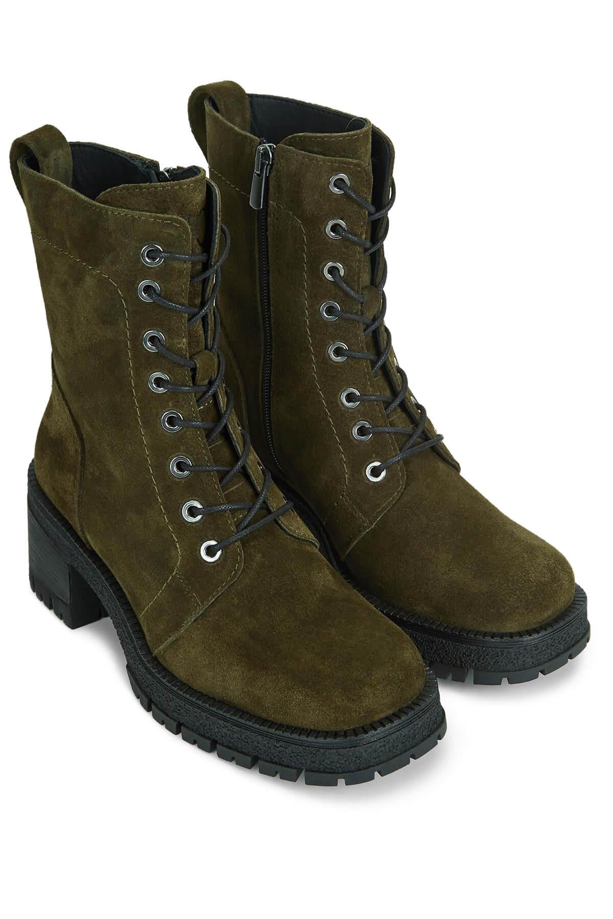 Tamer Tanca Siyah Süet Tamer Tanca Hakiki Deri Kadın Casual Bot