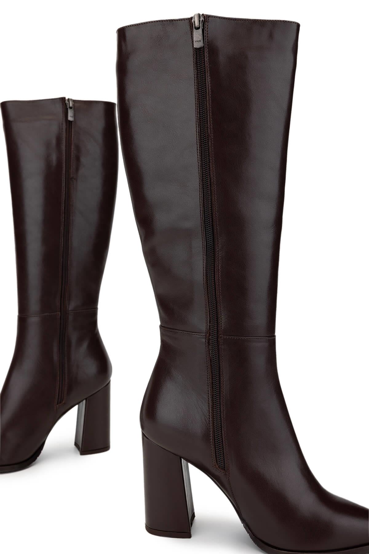 Tamer Tanca Fındık Tamer Tanca Hakiki Deri Kadın Klasik Çizme