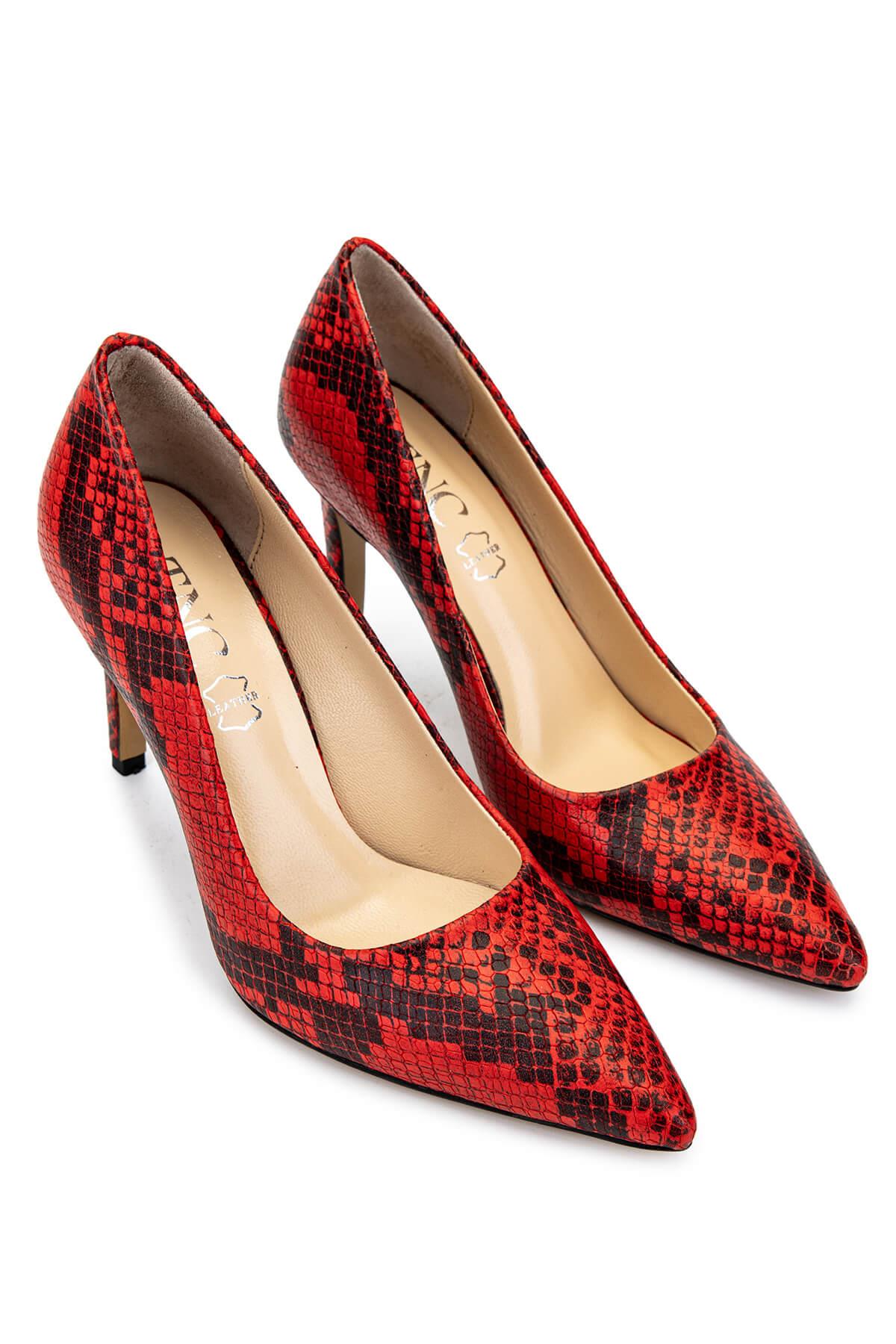 Tamer Tanca Naturel Tamer Tanca Hakiki Kadın Deri Topuklu Ayakkabı