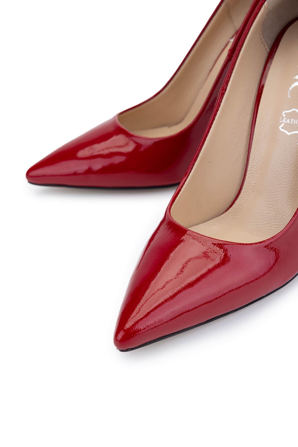 Tamer Tanca Siyah Rugan Tamer Tanca Hakiki Deri Kadın Topuklu Ayakkabı