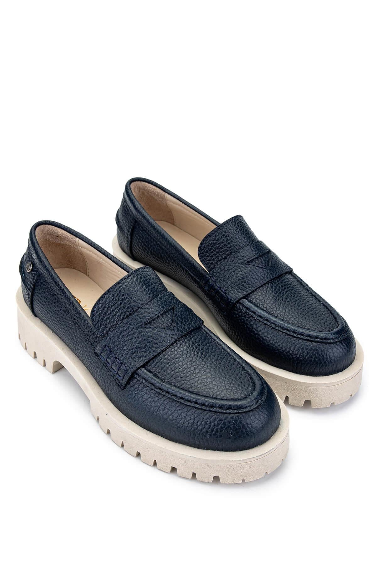 Tamer Tanca Vizon Floter Tamer Tanca Hakiki Deri Kadın Loafer Ayakkabı