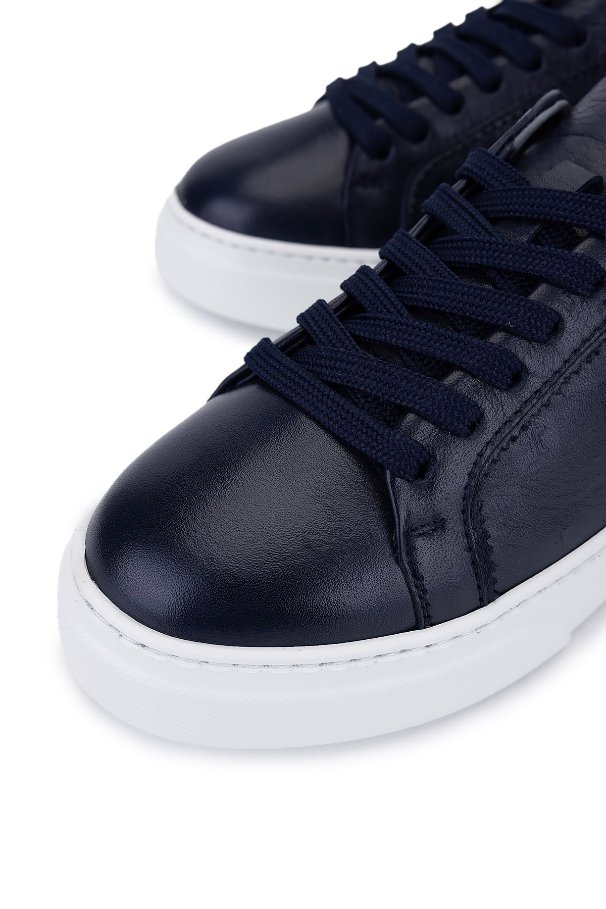 Tamer Tanca Lacivert Tamer Tanca Hakiki Kadın Deri Sneakers Spor Ayakkabı