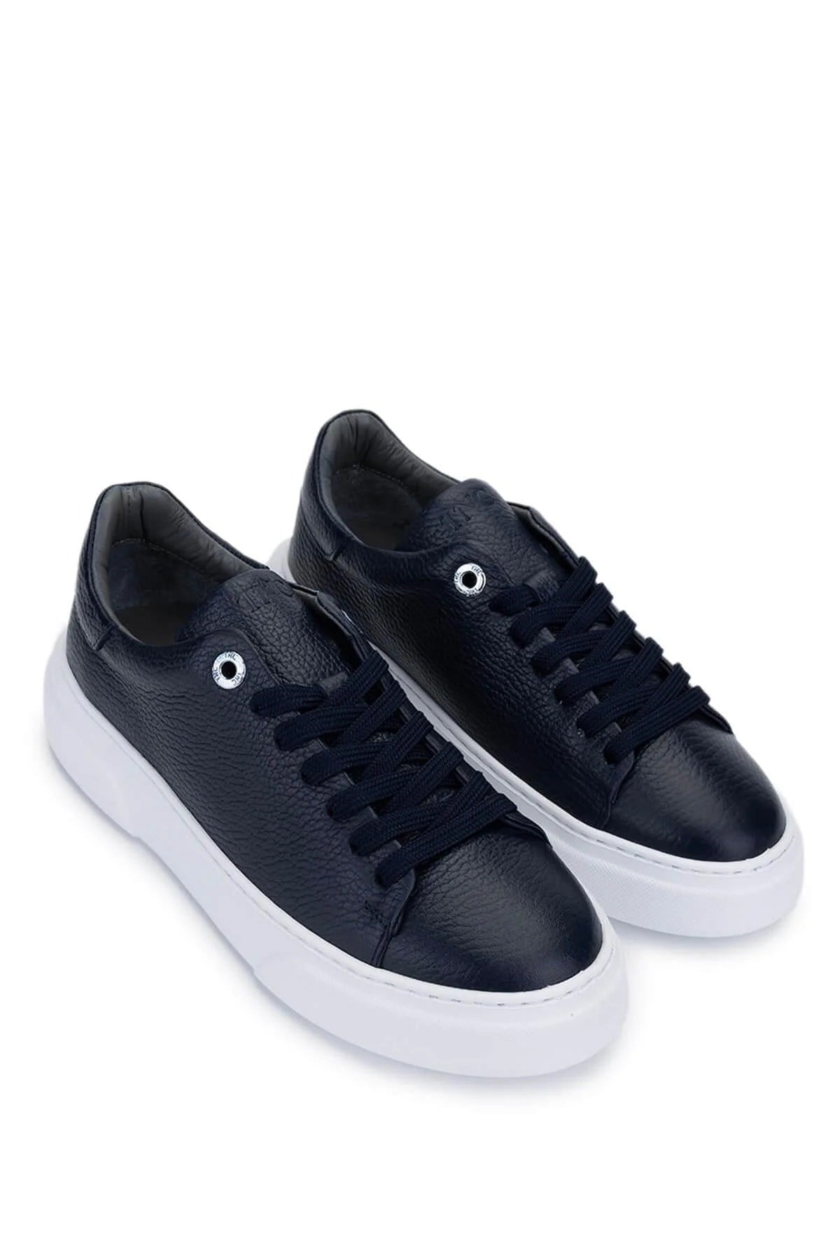 Tamer Tanca Lacivert Tamer Tanca Hakiki Kadın Deri Sneakers Spor Ayakkabı