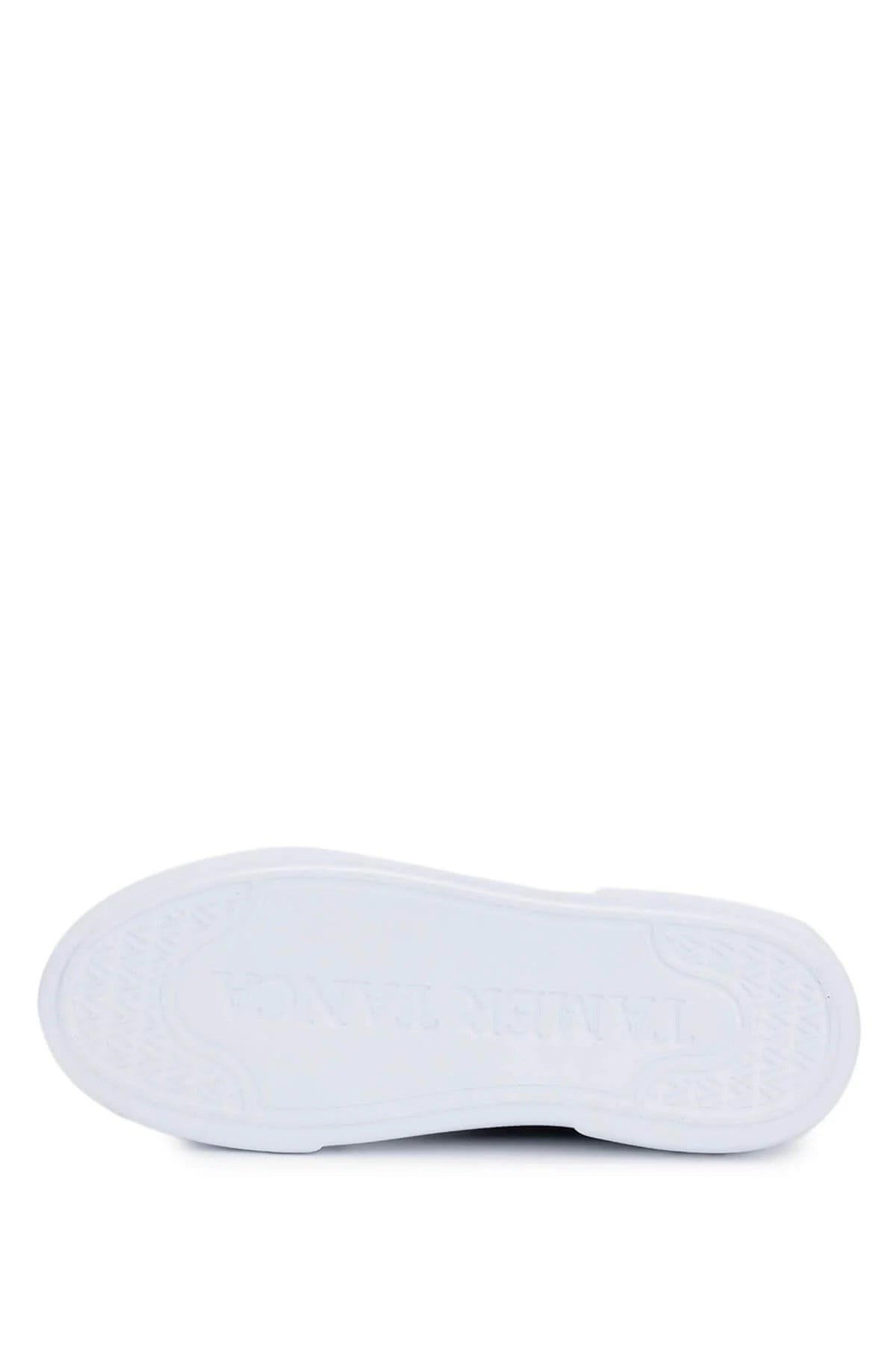 Tamer Tanca Lacivert Tamer Tanca Hakiki Kadın Deri Sneakers Spor Ayakkabı