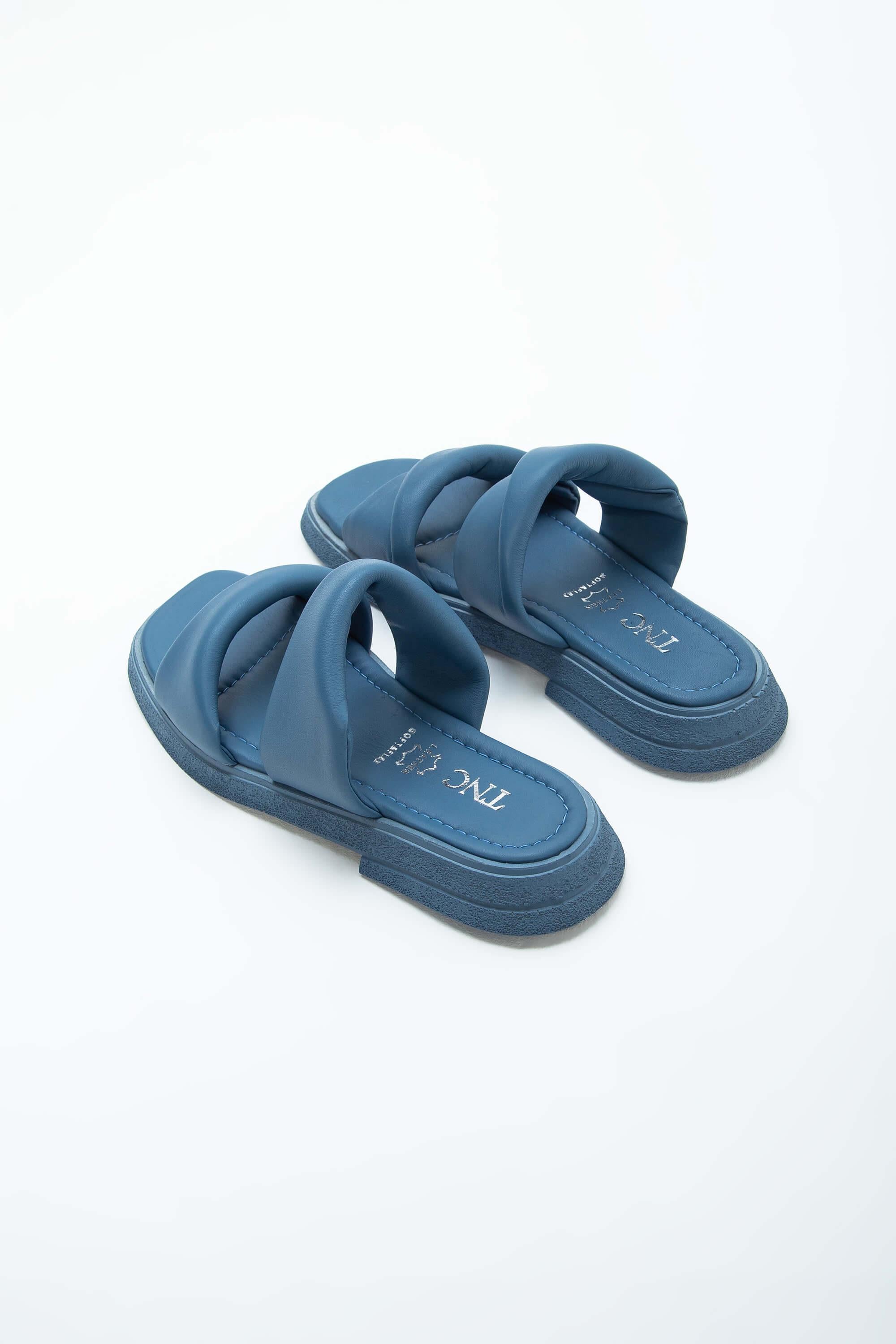 Tamer Tanca Siyah Tamer Tanca Hakiki Kadın Deri Düz Terlik