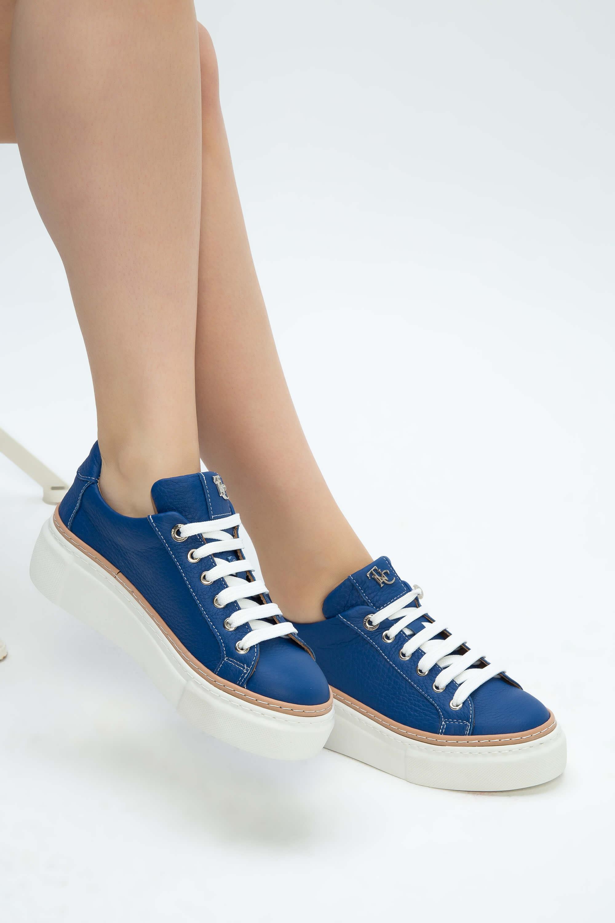 Tamer Tanca Siyah Floter Tamer Tanca Hakiki Kadın Deri Sneakers Spor Ayakkabı