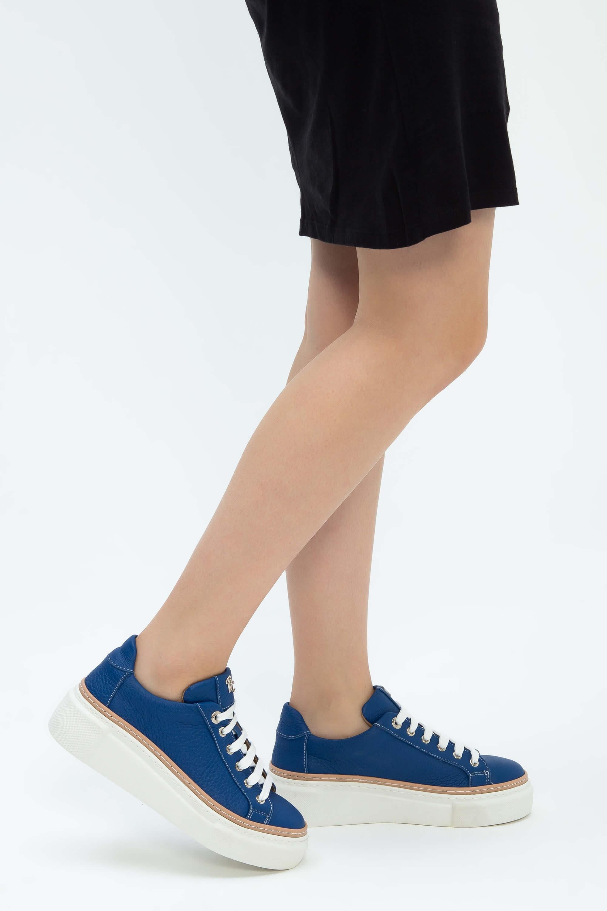 Tamer Tanca Siyah Floter Tamer Tanca Hakiki Kadın Deri Sneakers Spor Ayakkabı