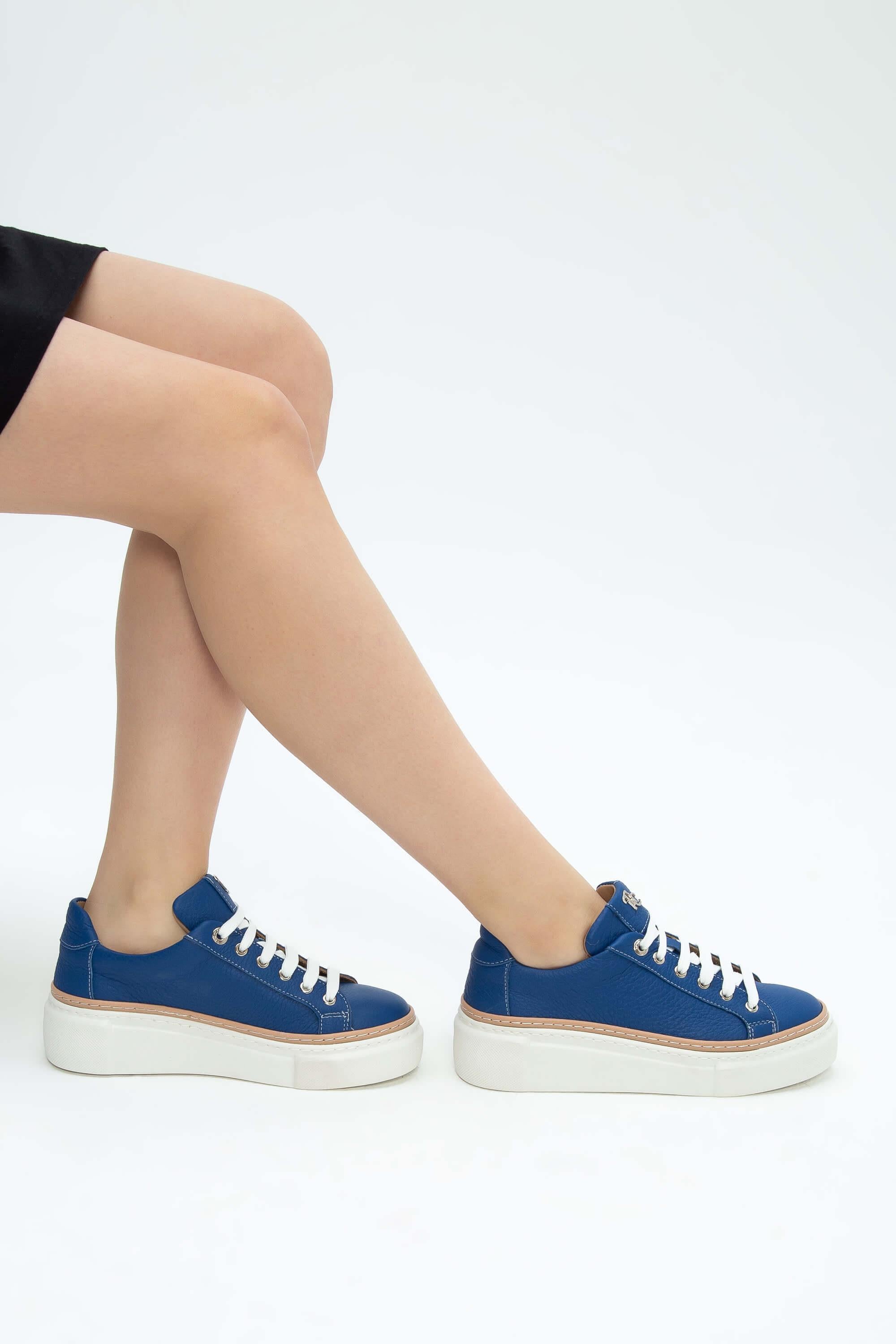 Tamer Tanca Siyah Floter Tamer Tanca Hakiki Kadın Deri Sneakers Spor Ayakkabı