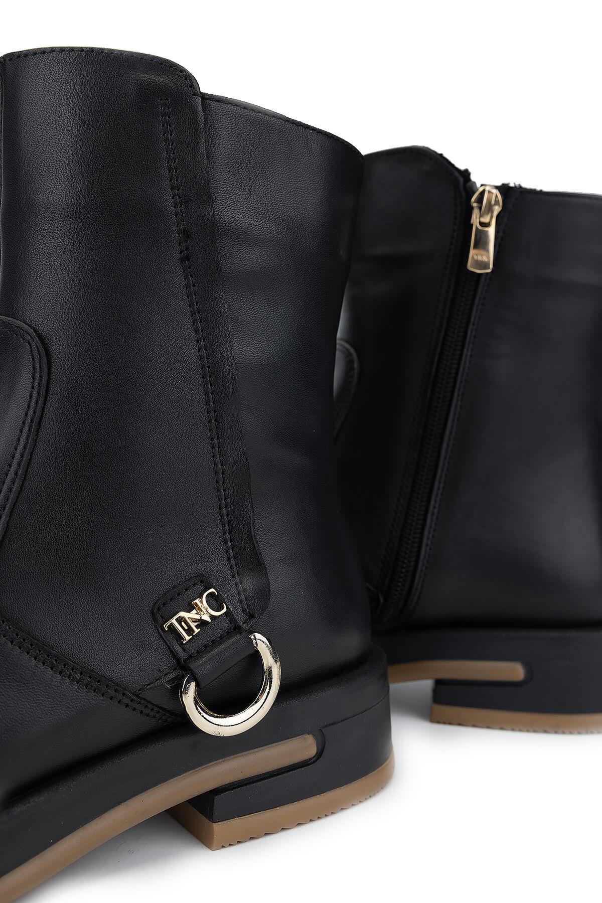 Tamer Tanca Siyah Süet Tamer Tanca Hakiki Deri Kadın Casual Bot