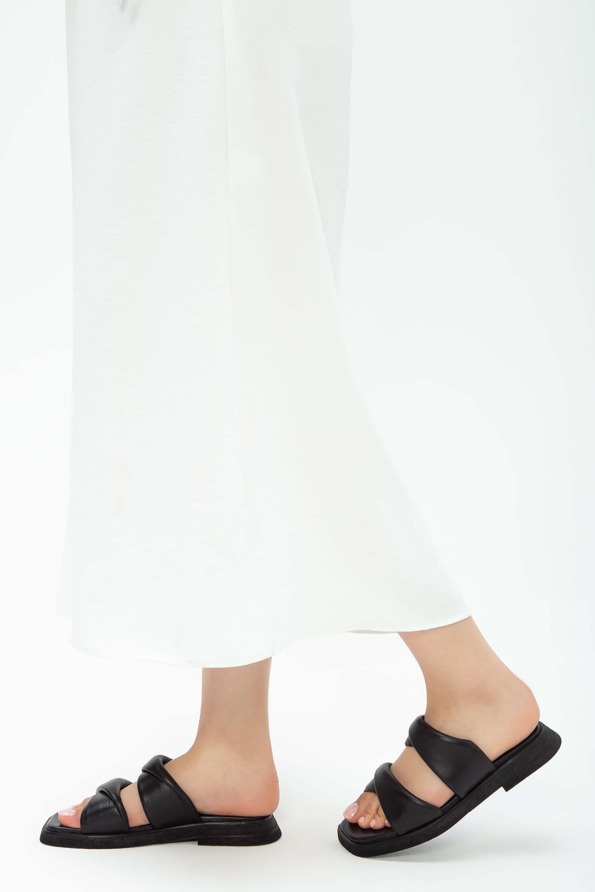 Tamer Tanca Siyah Tamer Tanca Hakiki Kadın Deri Düz Terlik