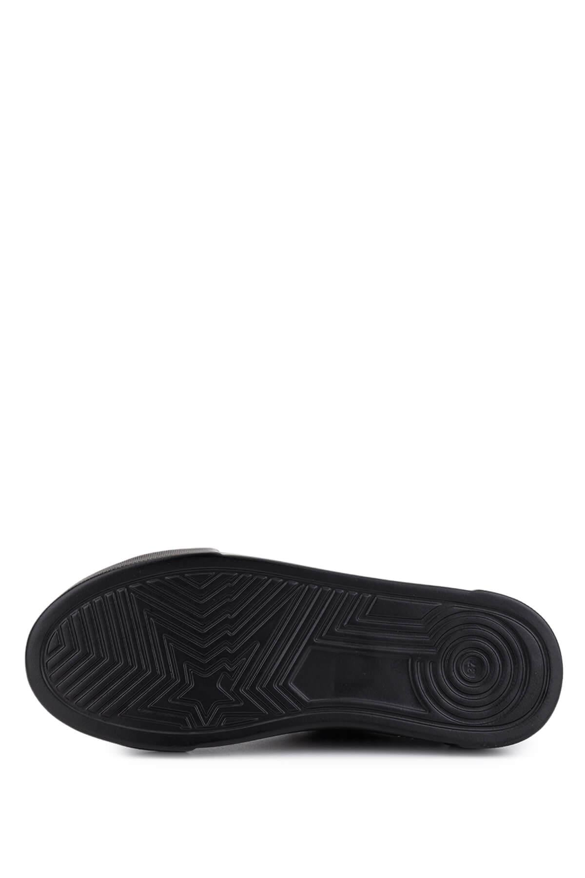 Tamer Tanca Siyah Floter Tamer Tanca Hakiki Kadın Deri Sneakers Spor Ayakkabı