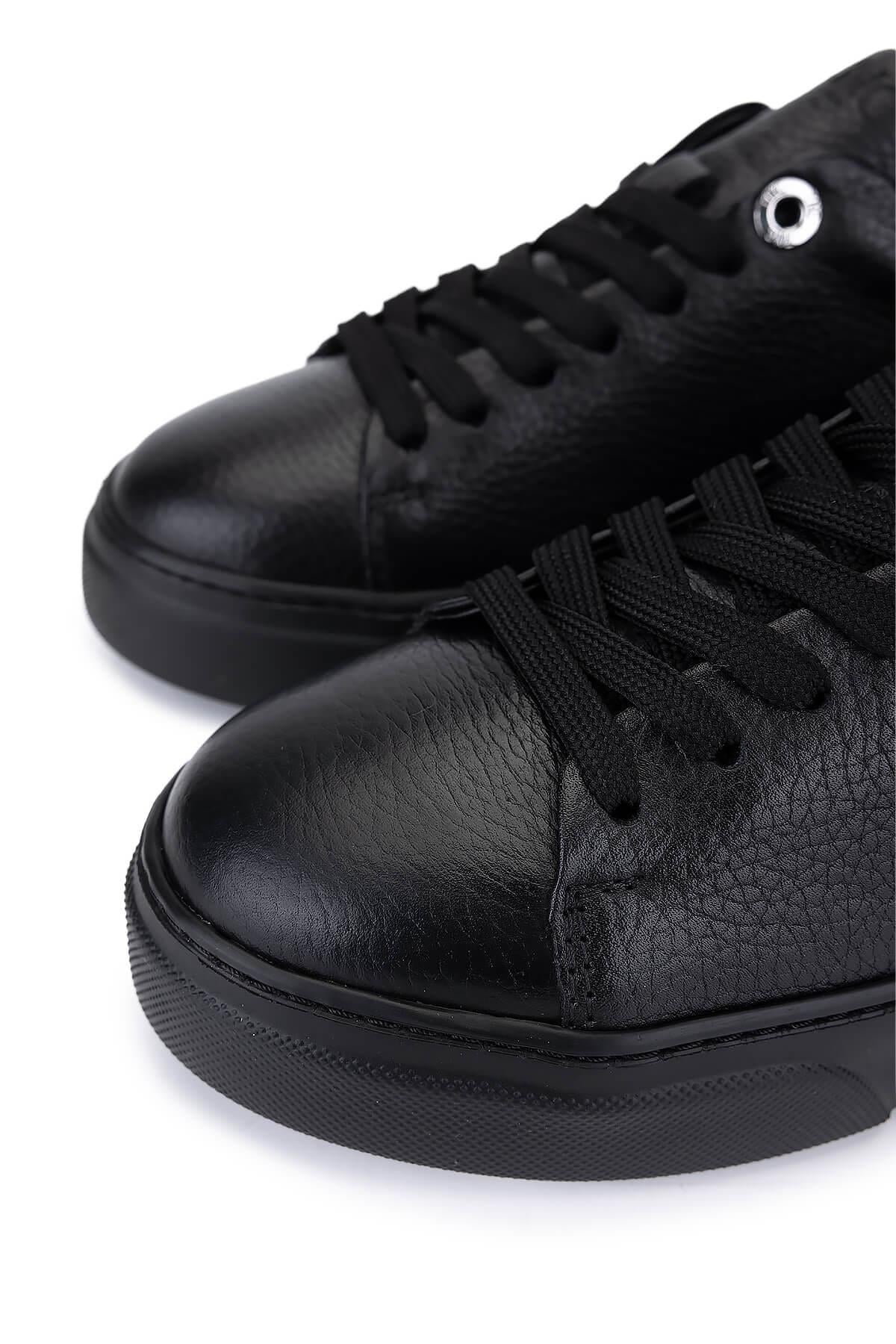 Tamer Tanca Lacivert Tamer Tanca Hakiki Kadın Deri Sneakers Spor Ayakkabı