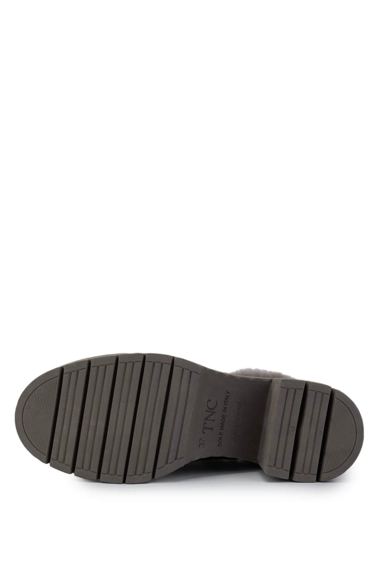 Tamer Tanca Siyah Nubuk Tamer Tanca Hakiki Deri Kadın Topuklu Terlik