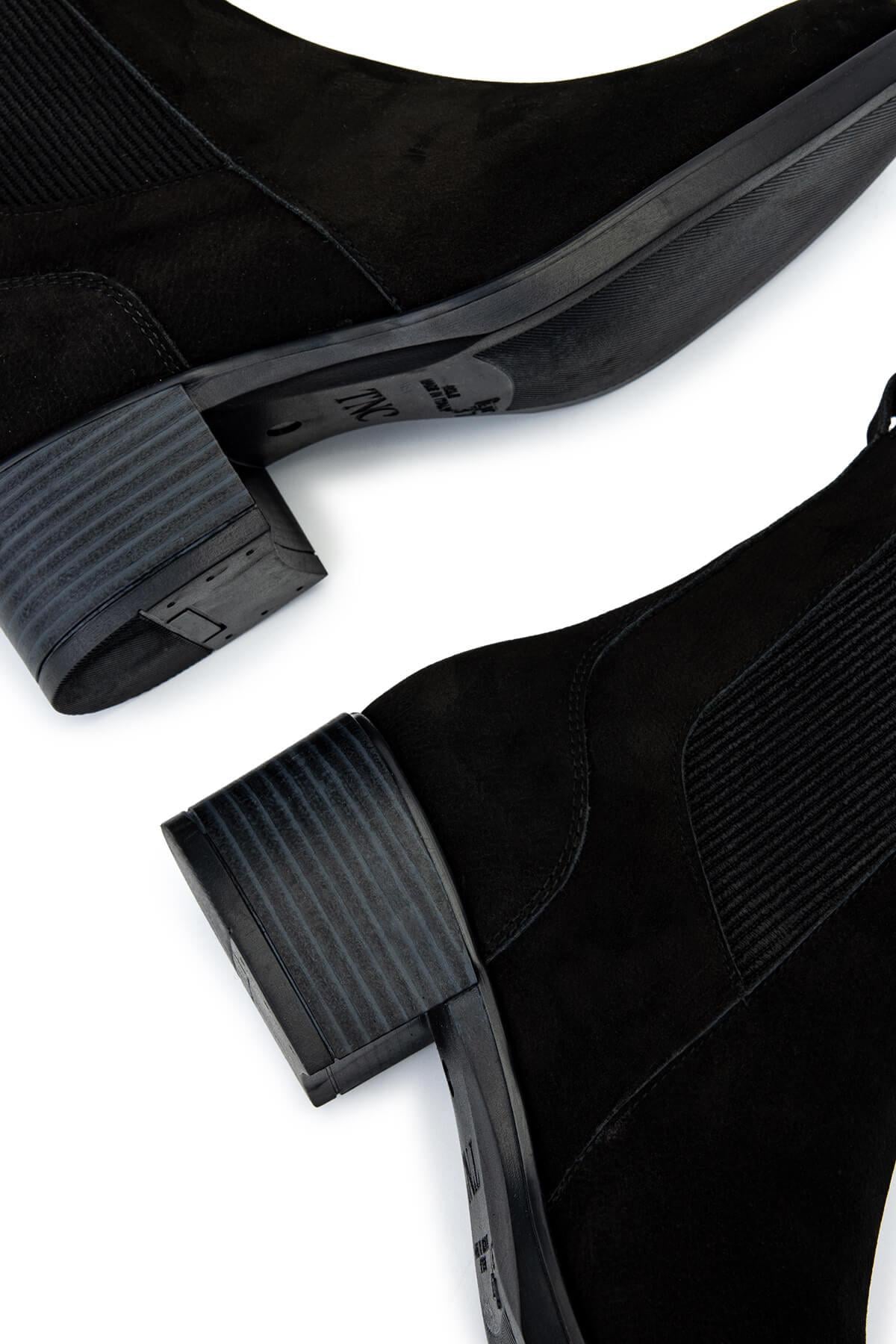 Tamer Tanca Kahverengi Nubuk Tamer Tanca Hakiki Deri Kadın Topuklu Bot