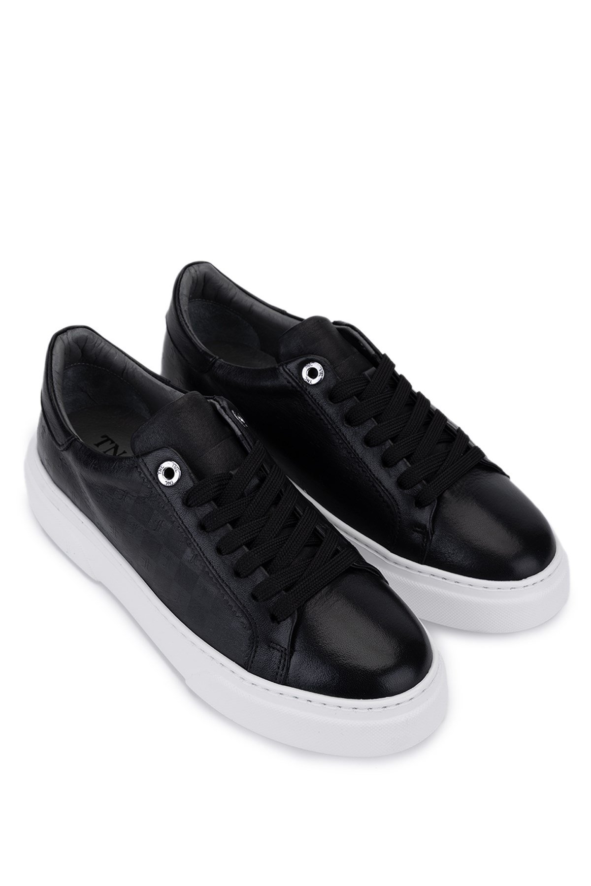 Tamer Tanca Lacivert Tamer Tanca Hakiki Kadın Deri Sneakers Spor Ayakkabı