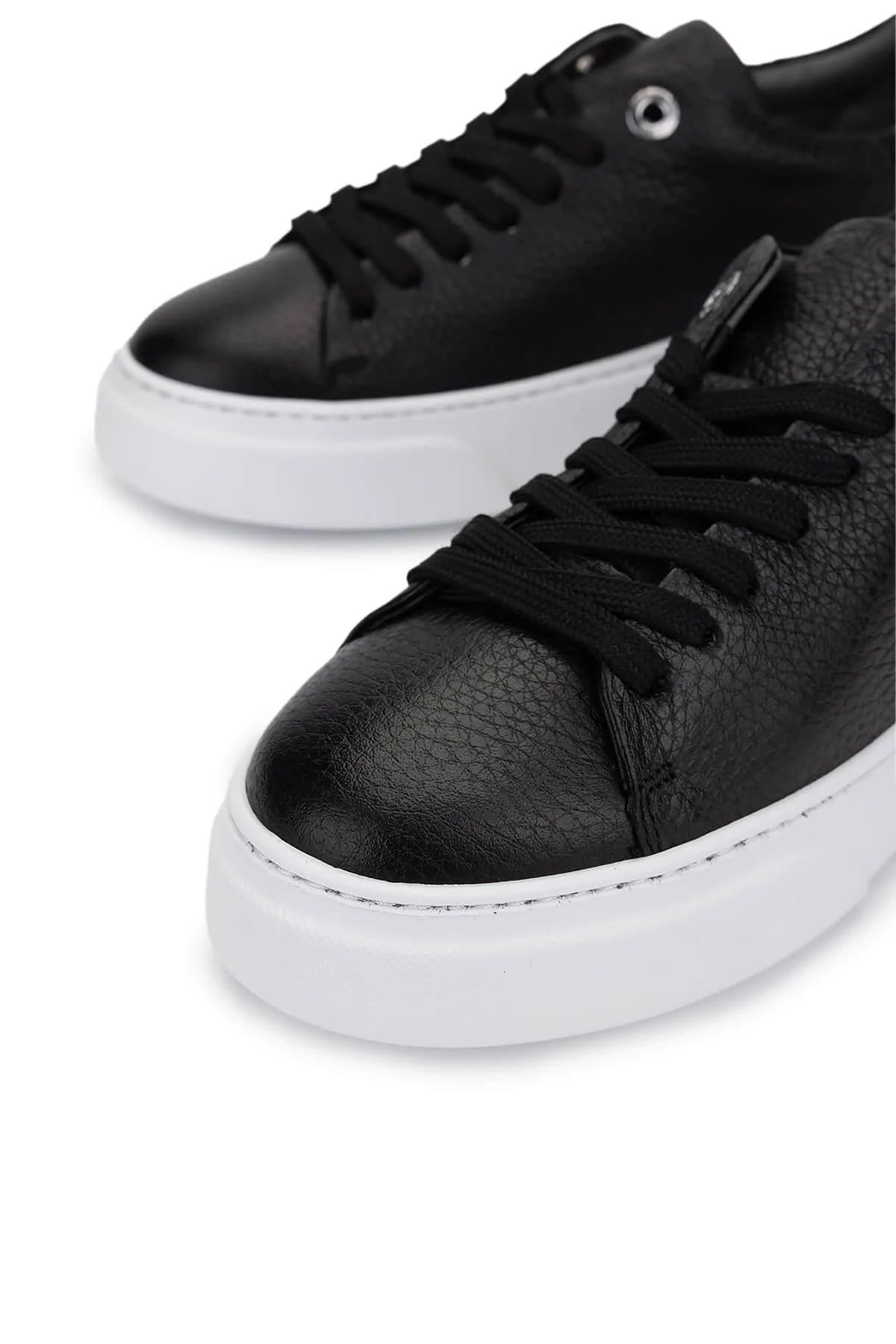 Tamer Tanca Lacivert Tamer Tanca Hakiki Kadın Deri Sneakers Spor Ayakkabı