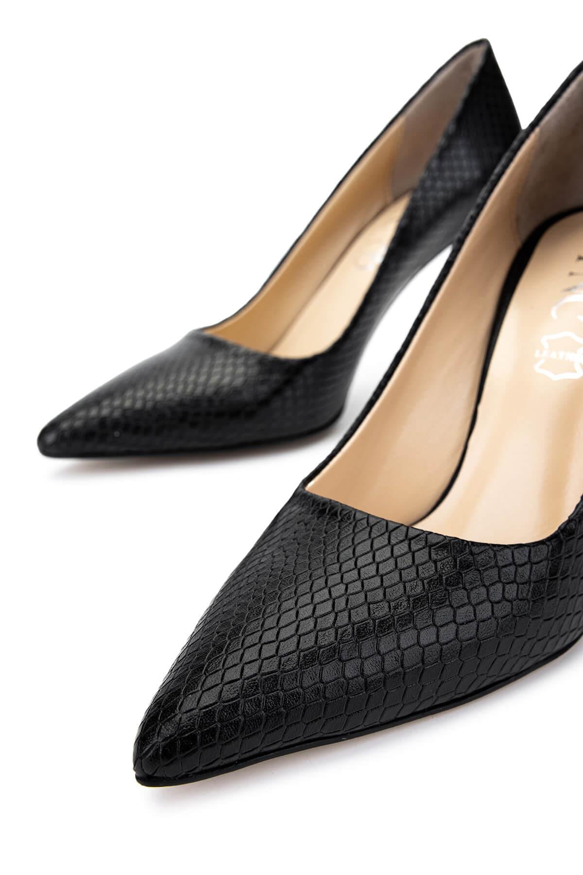 Tamer Tanca Naturel Tamer Tanca Hakiki Kadın Deri Topuklu Ayakkabı