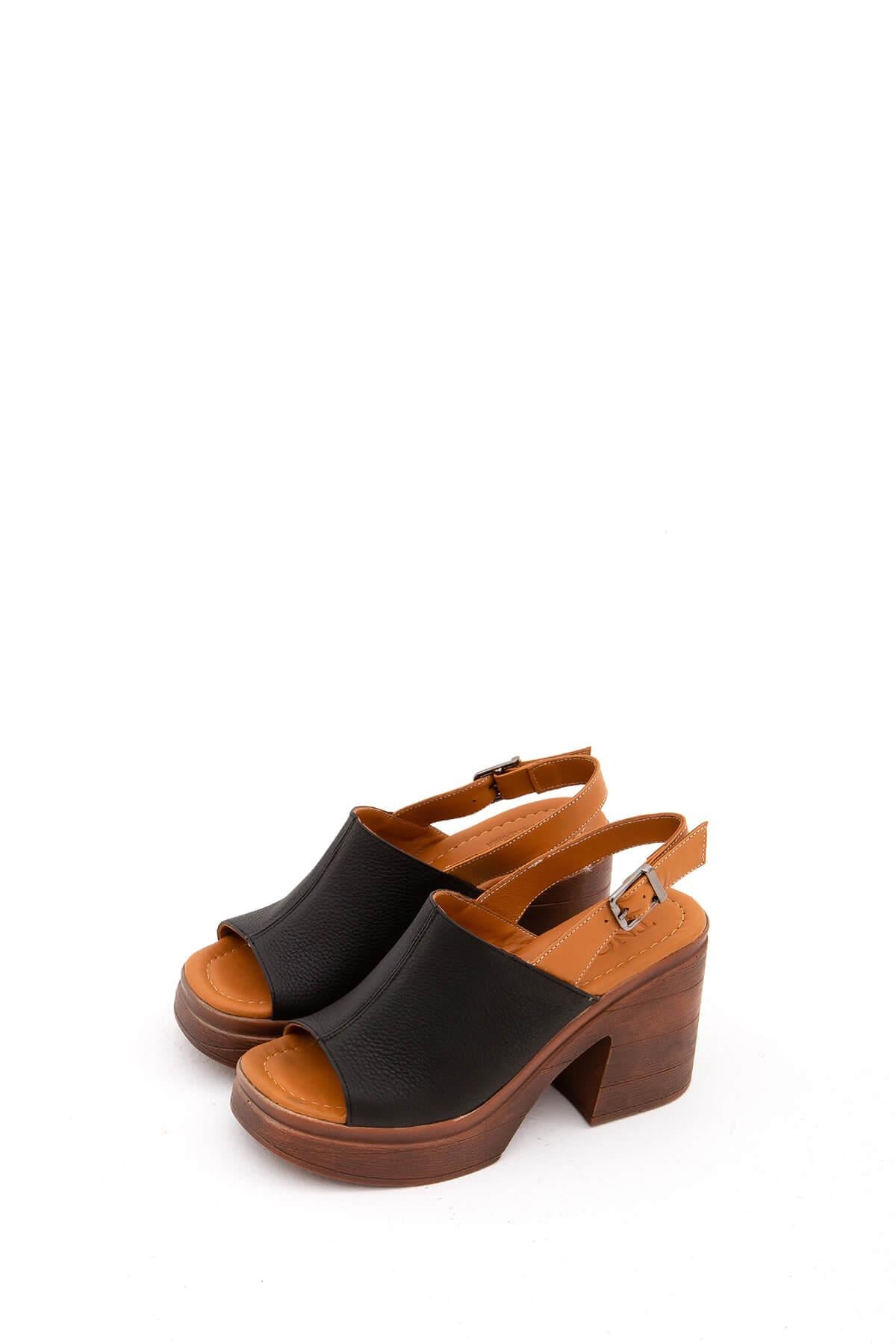 Tamer Tanca Vizon Tamer Tanca Hakiki Kadın Deri Topuklu Sandalet