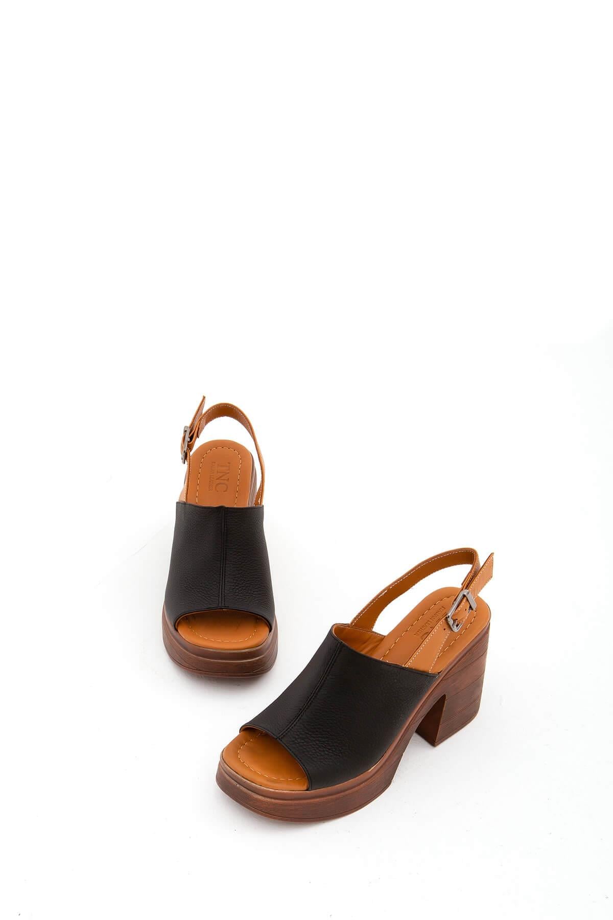 Tamer Tanca Vizon Tamer Tanca Hakiki Kadın Deri Topuklu Sandalet