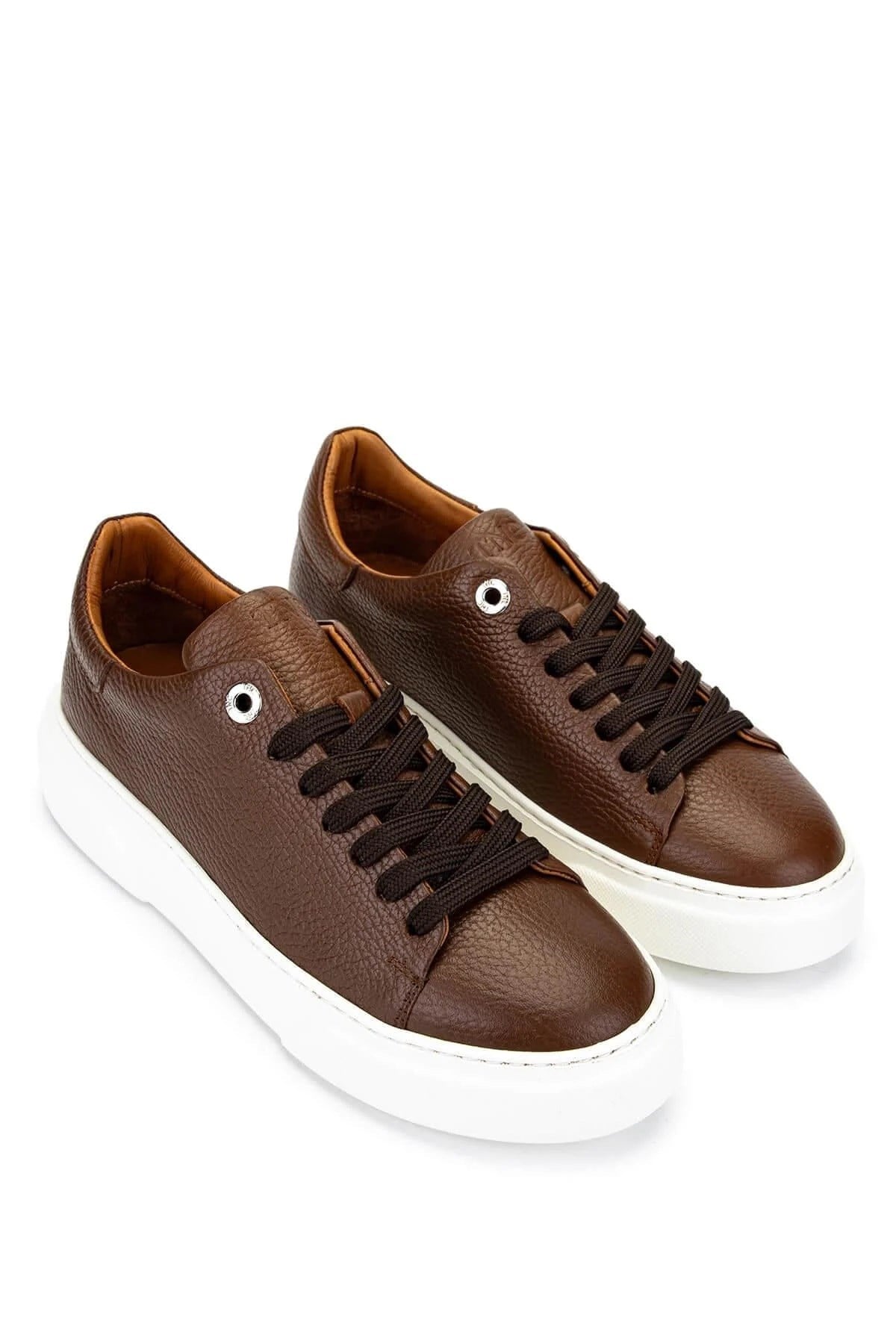 Tamer Tanca Lacivert Tamer Tanca Hakiki Kadın Deri Sneakers Spor Ayakkabı