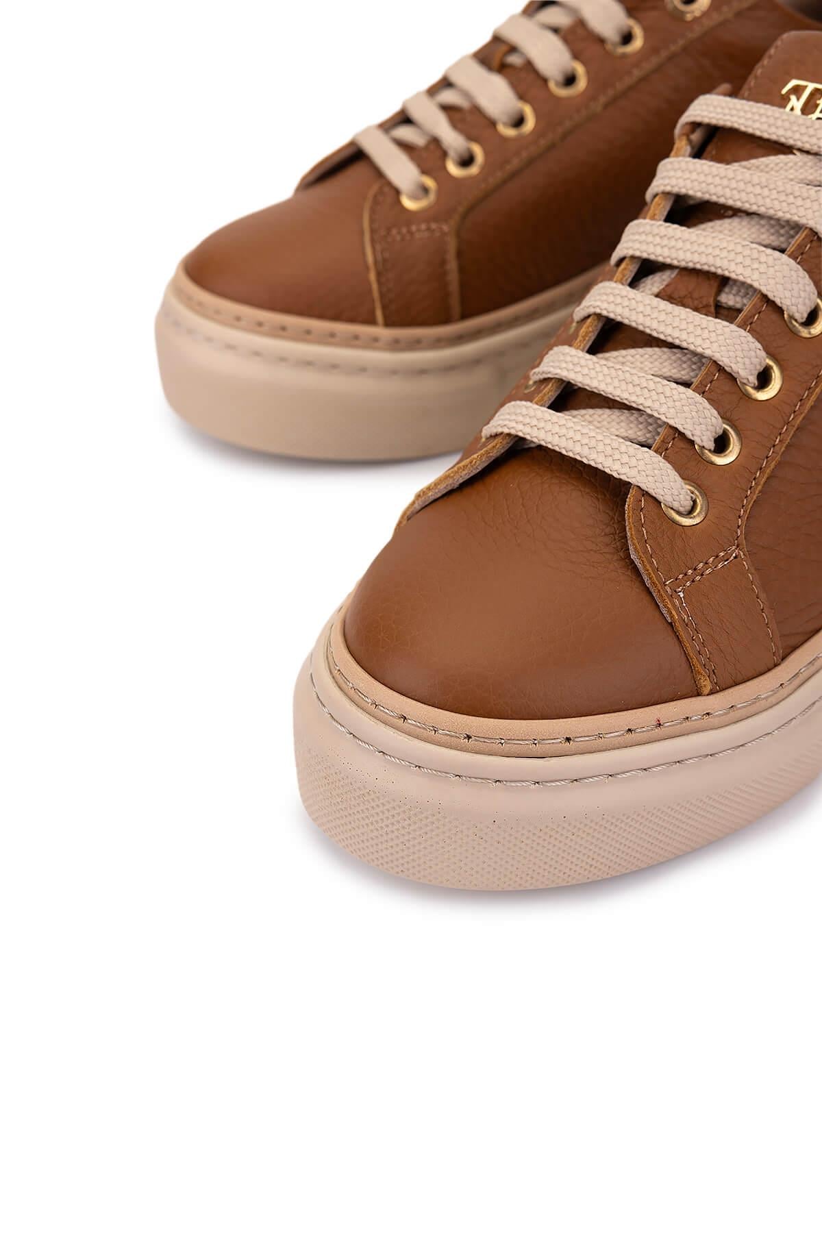 Tamer Tanca Siyah Floter Tamer Tanca Hakiki Kadın Deri Sneakers Spor Ayakkabı