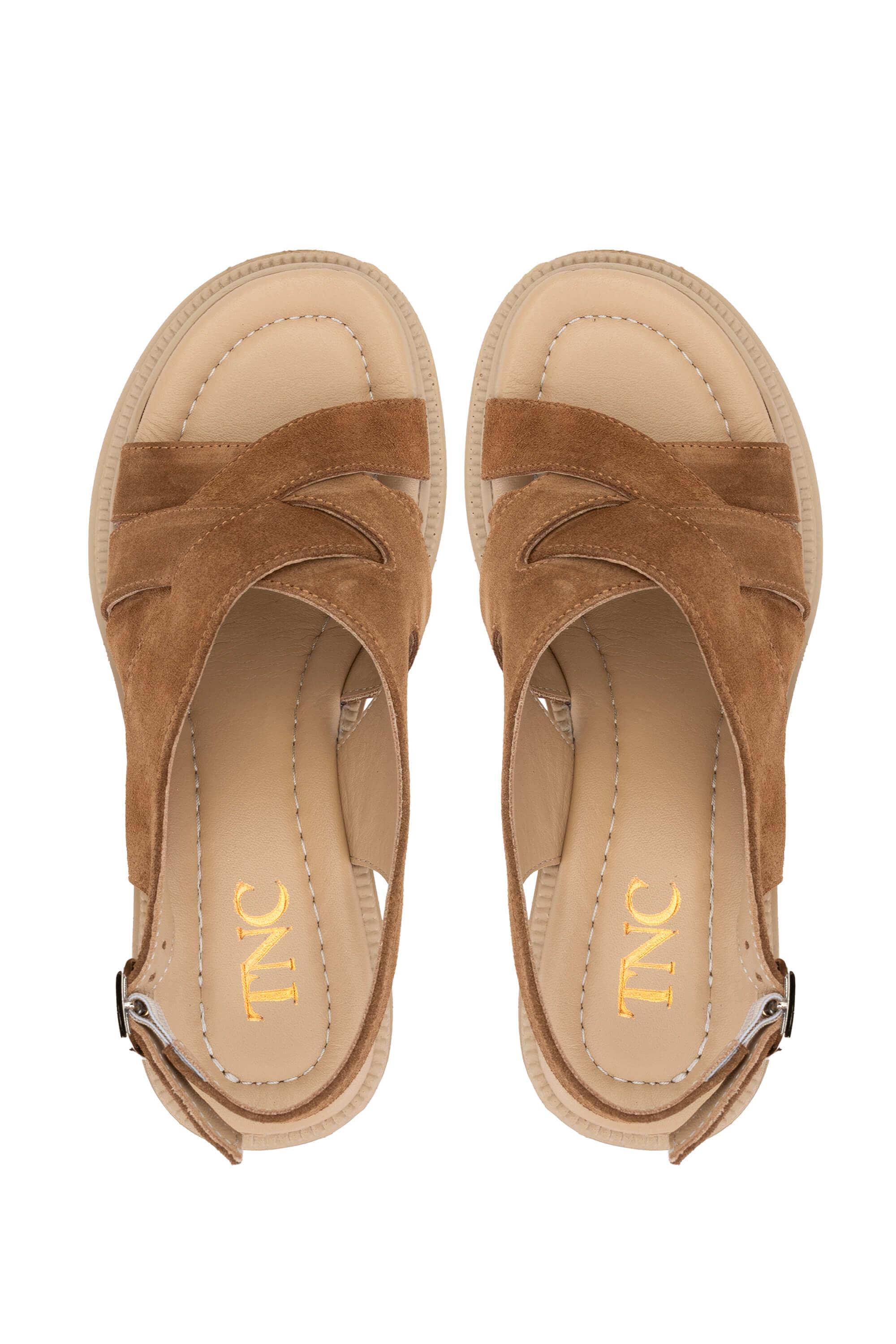 Tamer Tanca Lacivert Süet Tamer Tanca Hakiki Deri Kadın Topuklu Sandalet