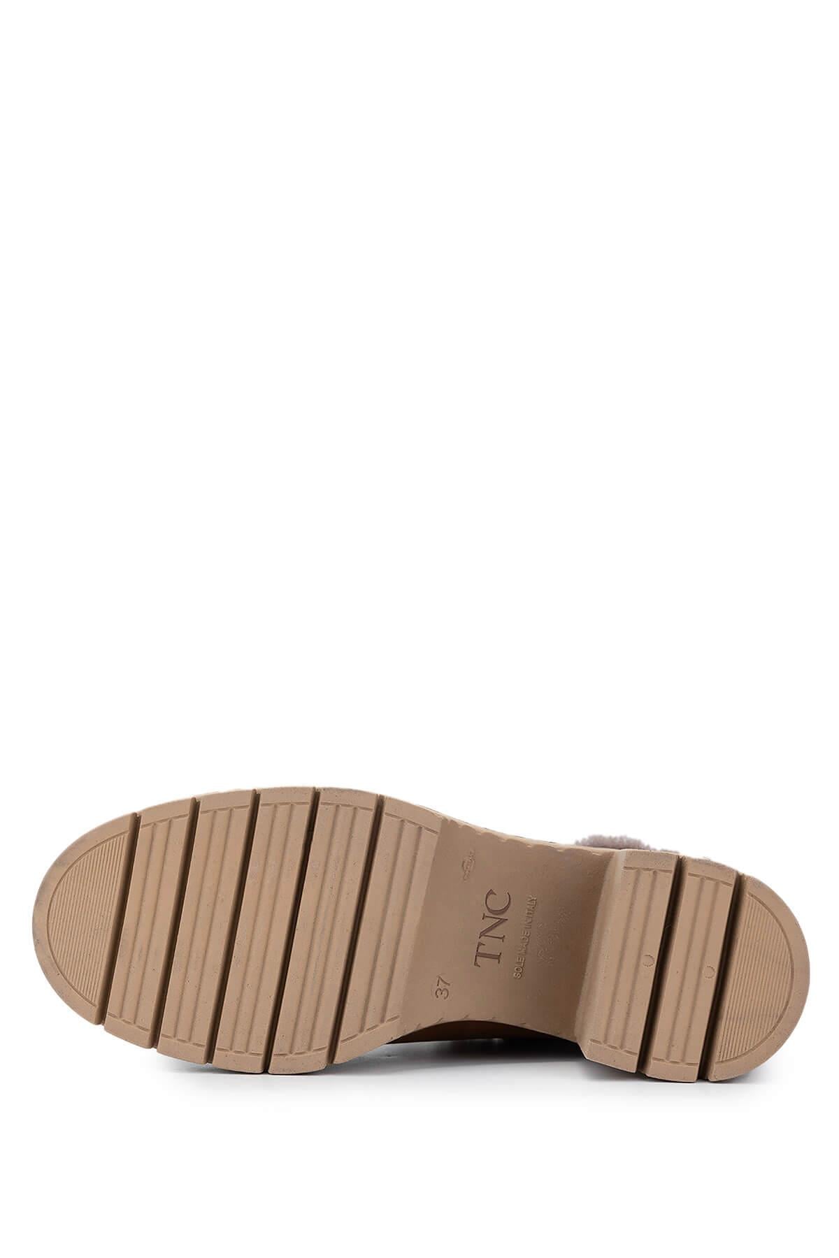 Tamer Tanca Siyah Nubuk Tamer Tanca Hakiki Deri Kadın Topuklu Terlik