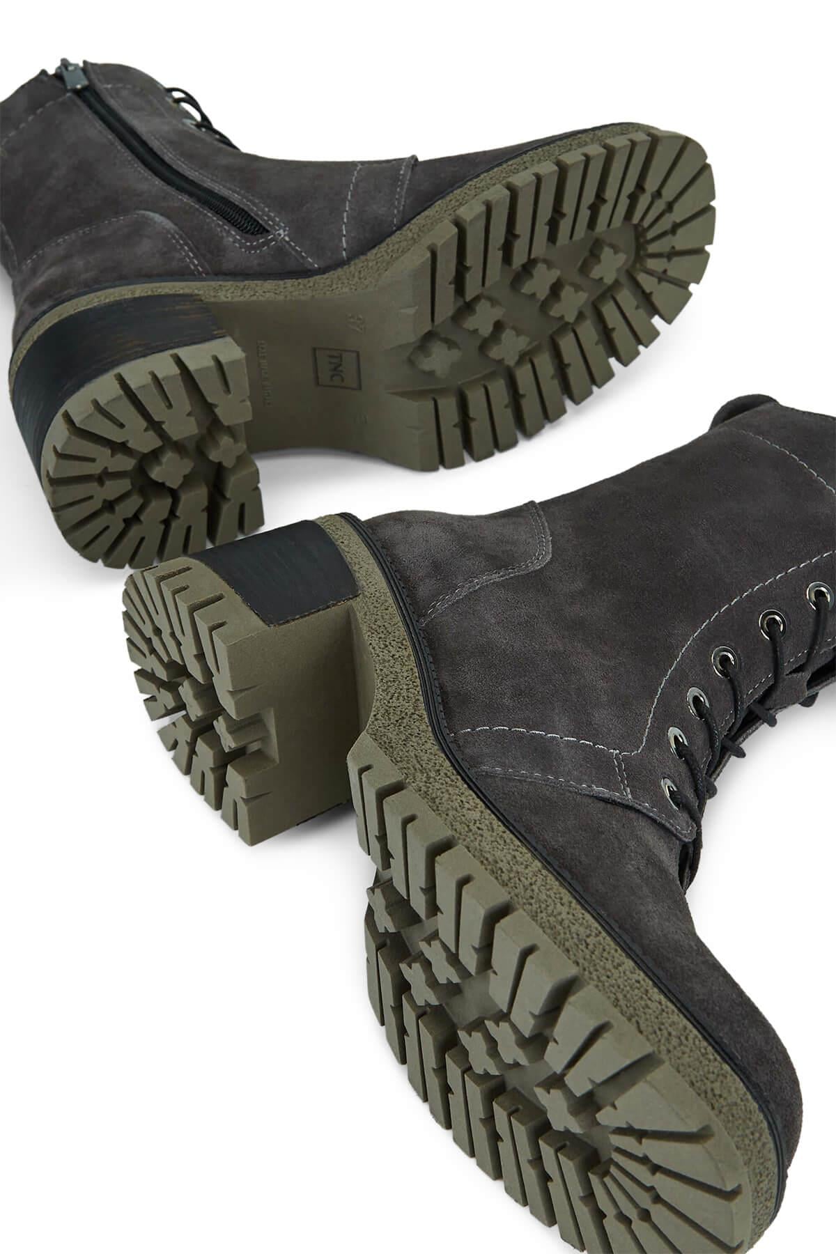 Tamer Tanca Siyah Süet Tamer Tanca Hakiki Deri Kadın Casual Bot