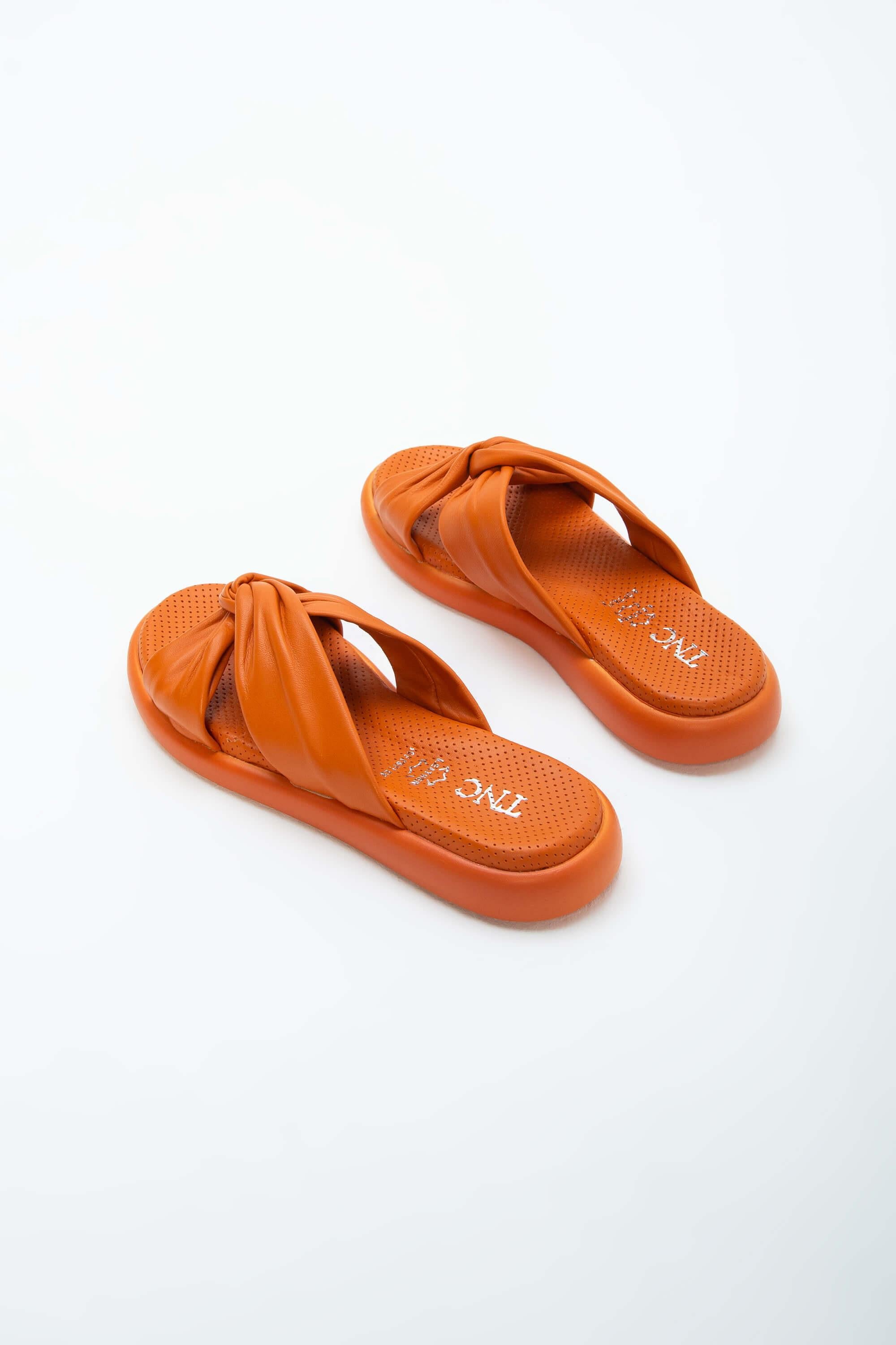 Tamer Tanca Yeşil Tamer Tanca Hakiki Kadın Deri Düz Terlik