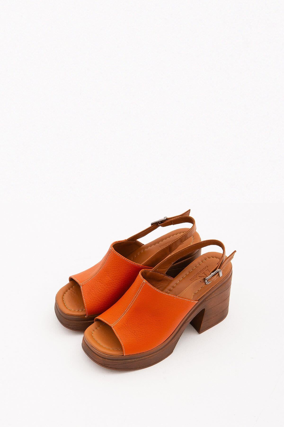 Tamer Tanca Vizon Tamer Tanca Hakiki Kadın Deri Topuklu Sandalet