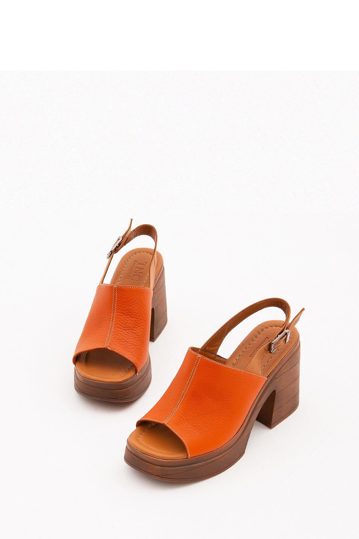 Tamer Tanca Vizon Tamer Tanca Hakiki Kadın Deri Topuklu Sandalet