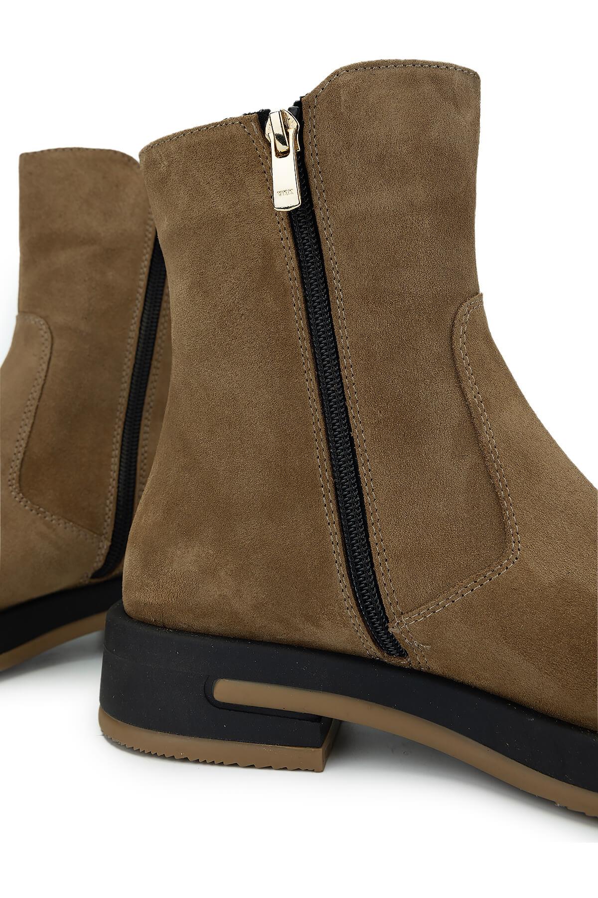 Tamer Tanca Siyah Süet Tamer Tanca Hakiki Deri Kadın Casual Bot