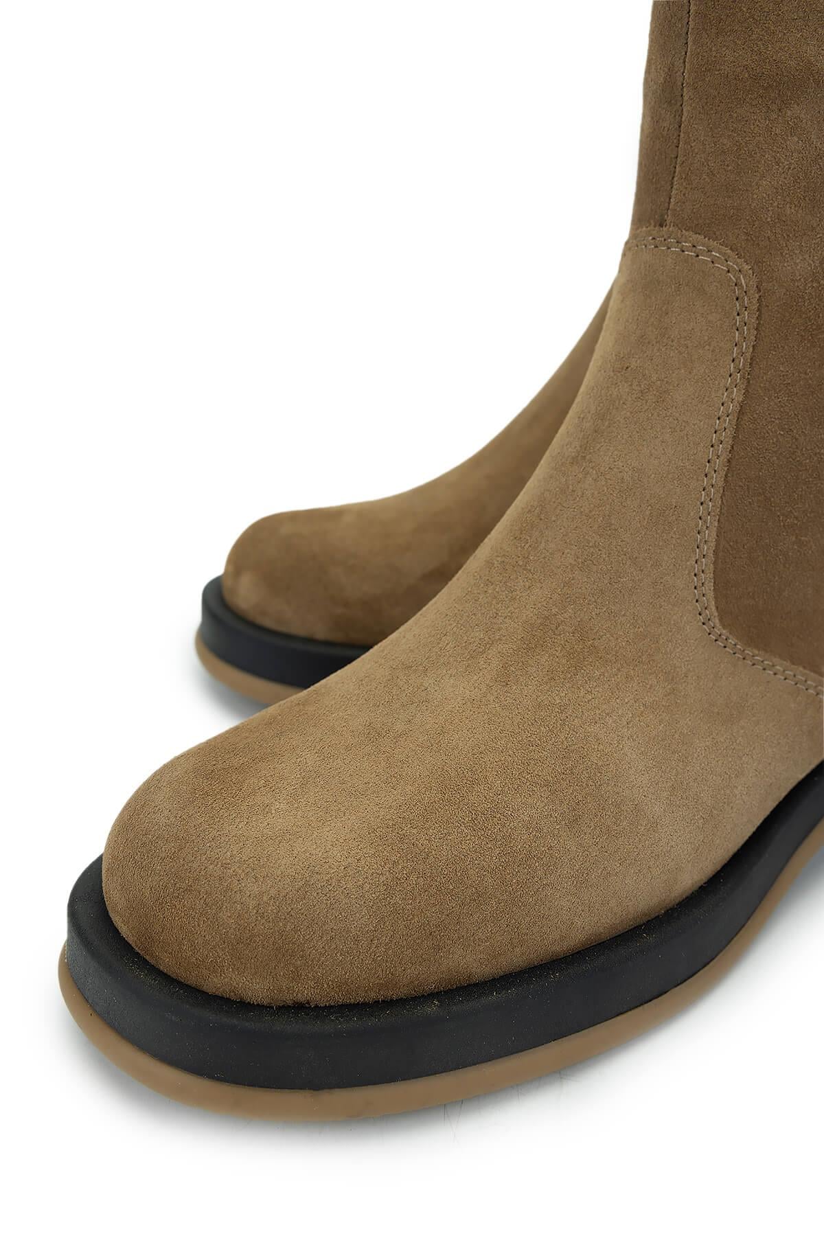 Tamer Tanca Siyah Süet Tamer Tanca Hakiki Deri Kadın Casual Bot