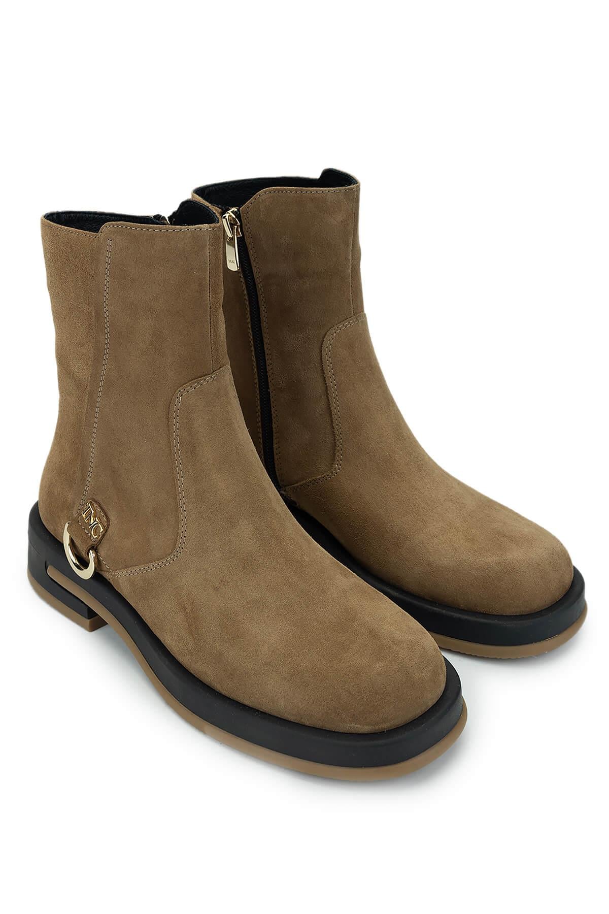 Tamer Tanca Siyah Süet Tamer Tanca Hakiki Deri Kadın Casual Bot
