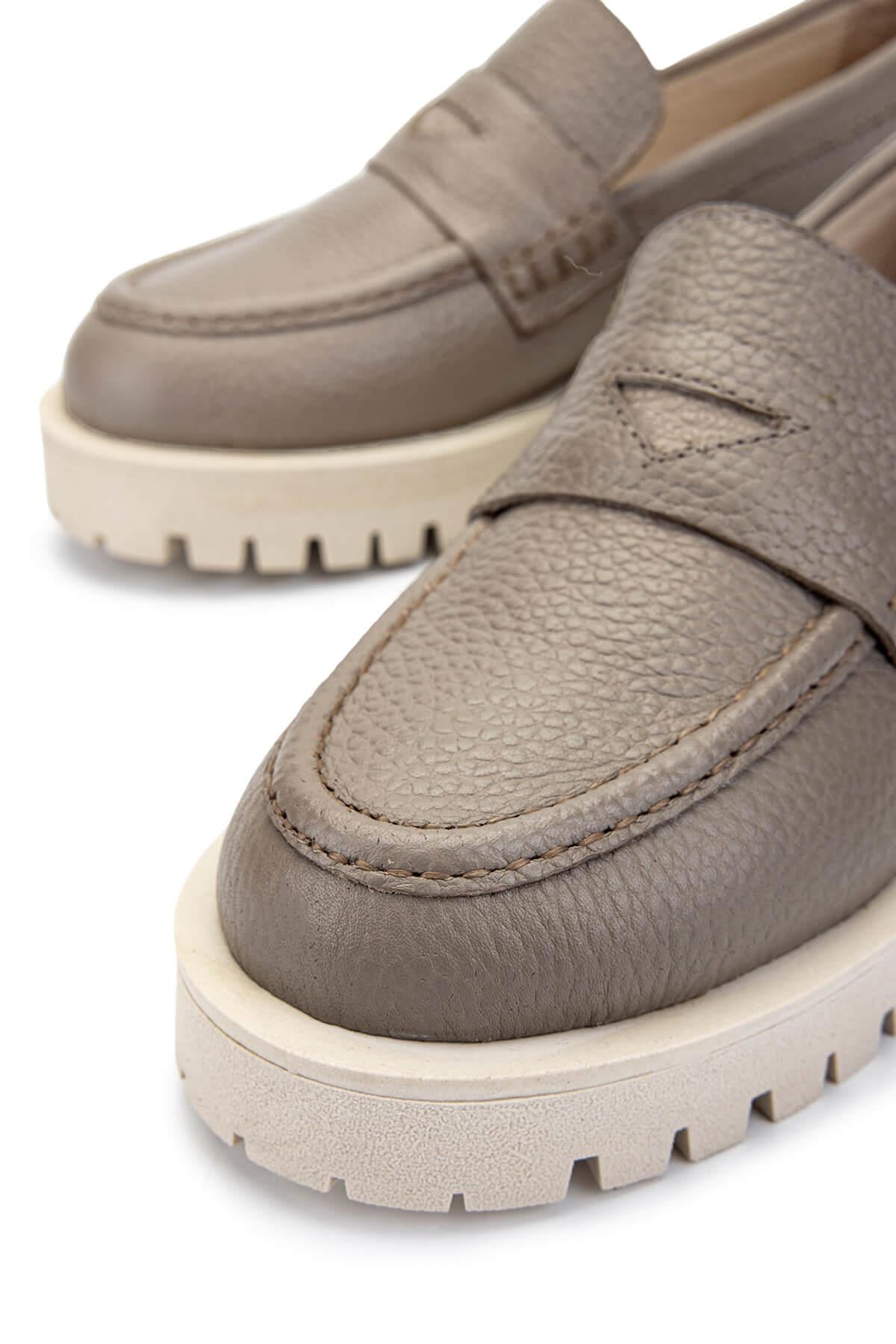 Tamer Tanca Vizon Floter Tamer Tanca Hakiki Deri Kadın Loafer Ayakkabı