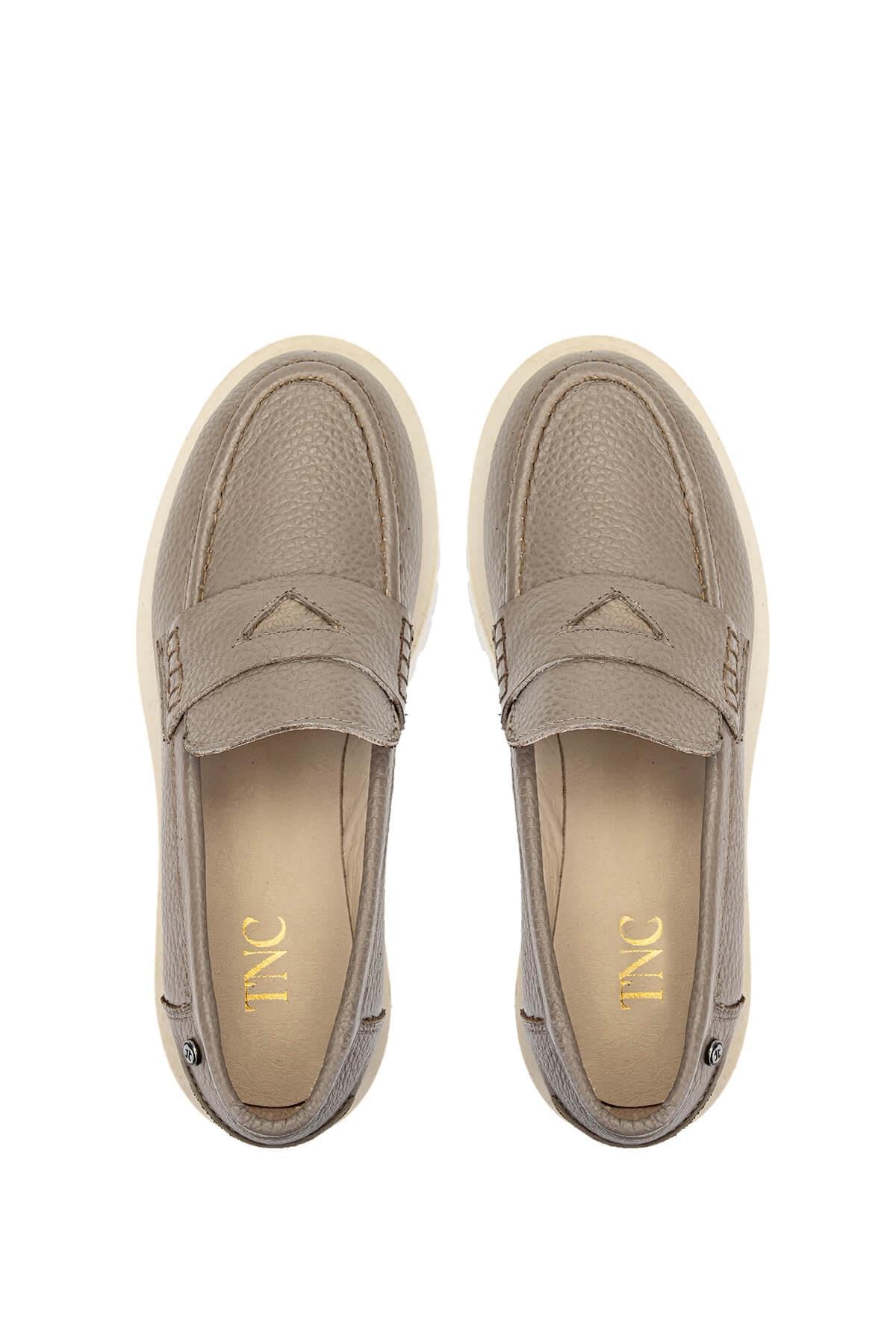 Tamer Tanca Vizon Floter Tamer Tanca Hakiki Deri Kadın Loafer Ayakkabı