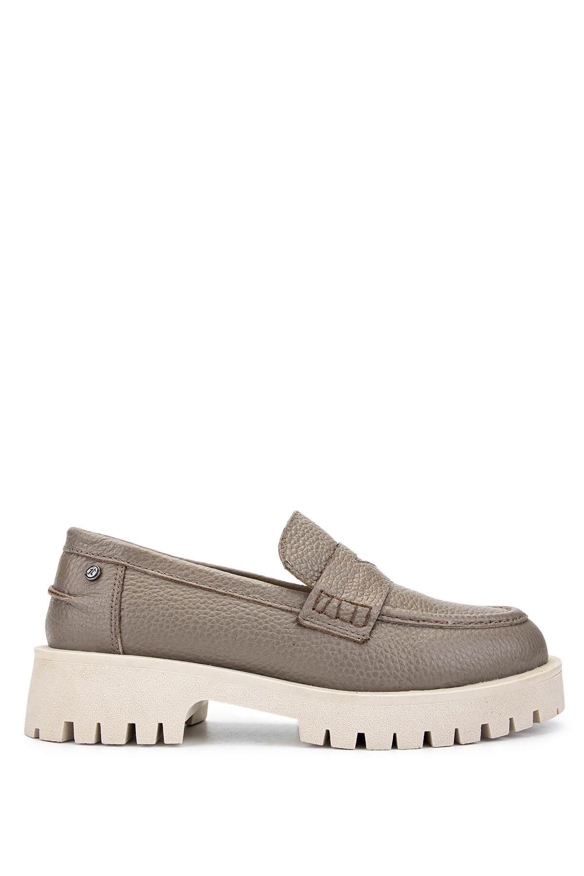 Tamer Tanca Vizon Floter Tamer Tanca Hakiki Deri Kadın Loafer Ayakkabı