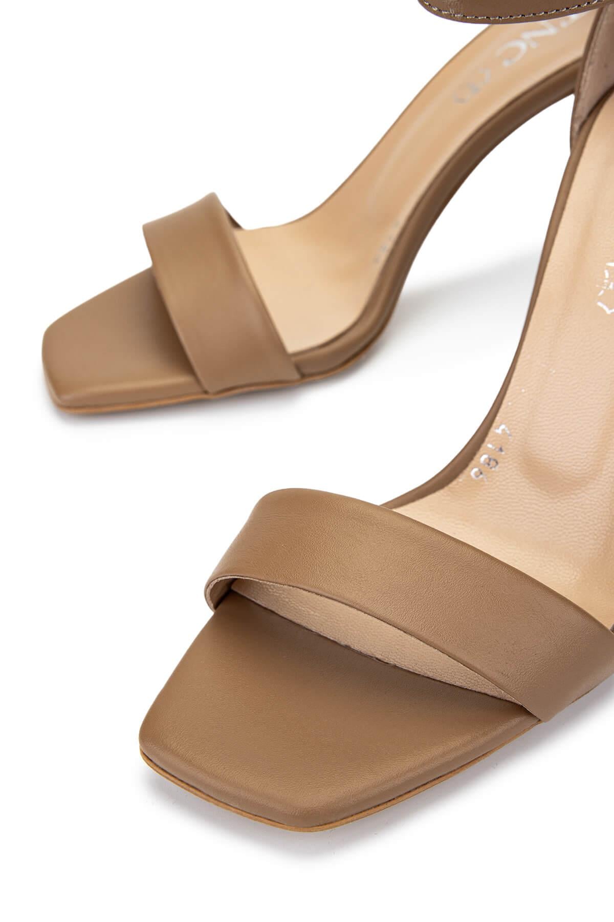 Tamer Tanca Vizon Tamer Tanca Hakiki Kadın Deri Topuklu Ayakkabı