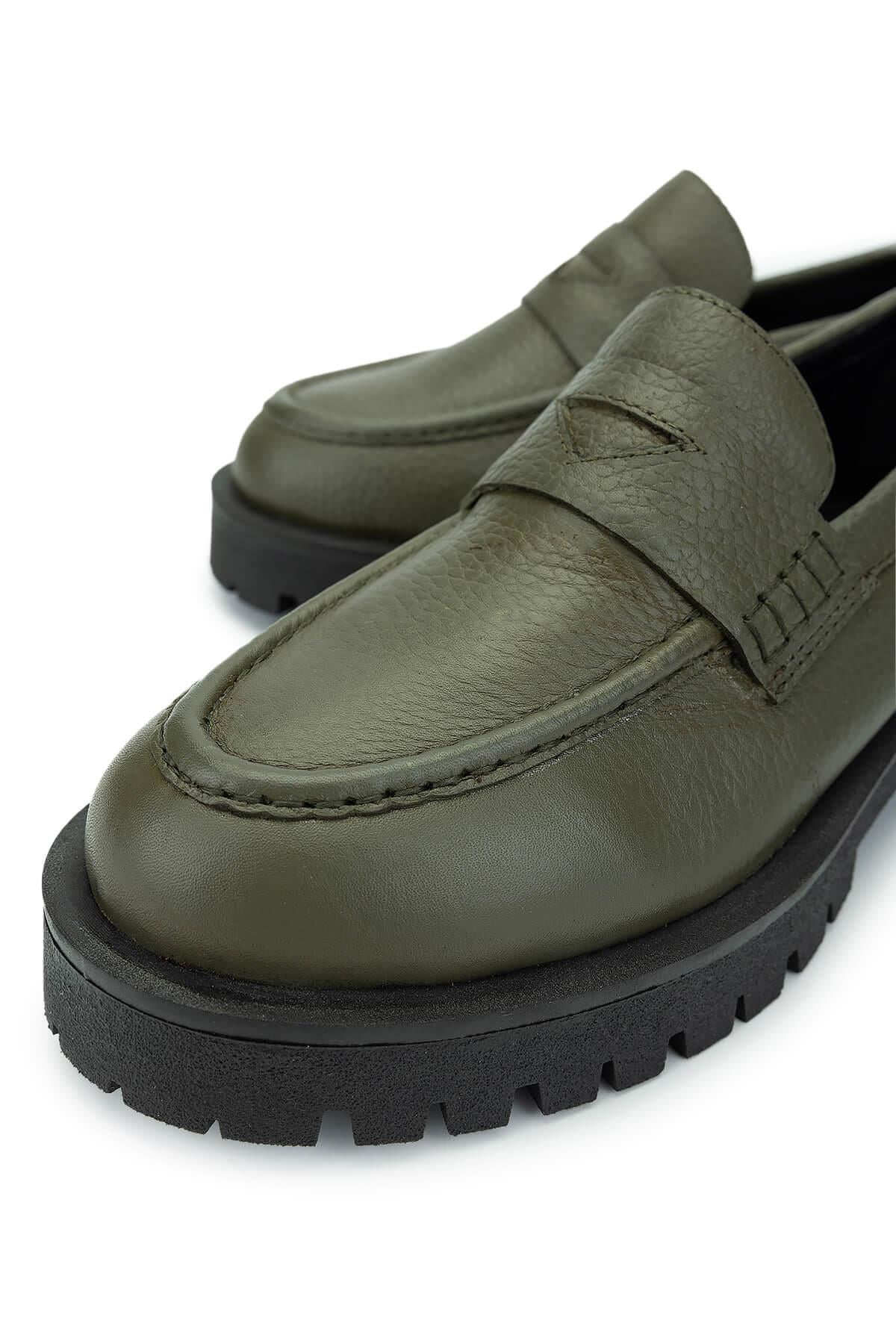 Tamer Tanca Vizon Floter Tamer Tanca Hakiki Deri Kadın Loafer Ayakkabı