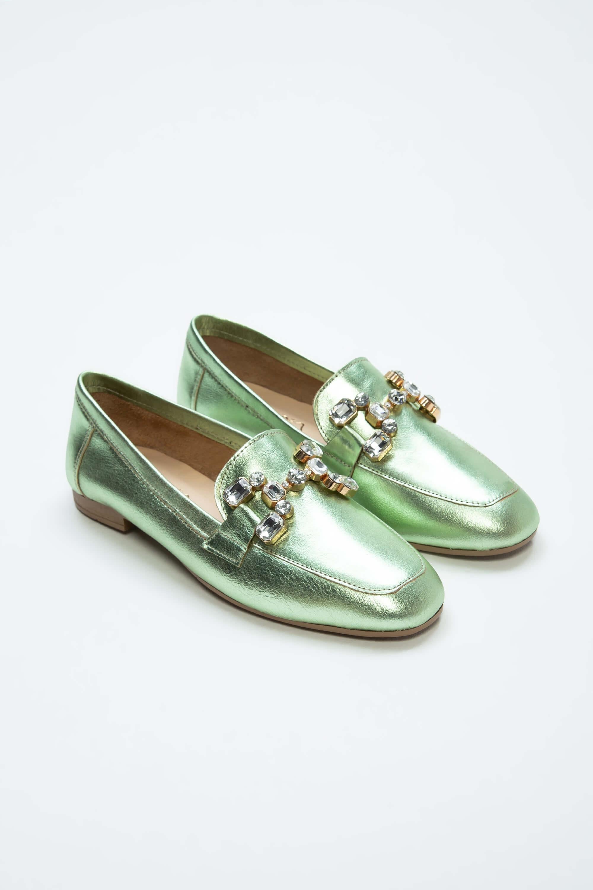 Tamer Tanca Yeşil Tamer Tanca Hakiki Kadın Deri Loafer Ayakkabı