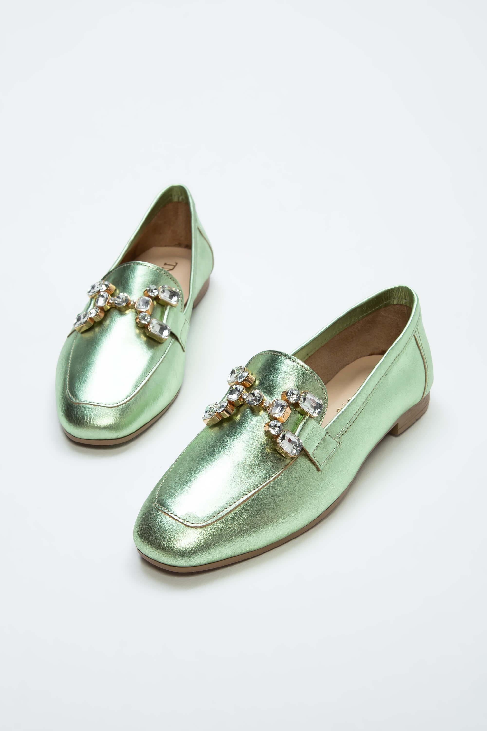 Tamer Tanca Yeşil Tamer Tanca Hakiki Kadın Deri Loafer Ayakkabı