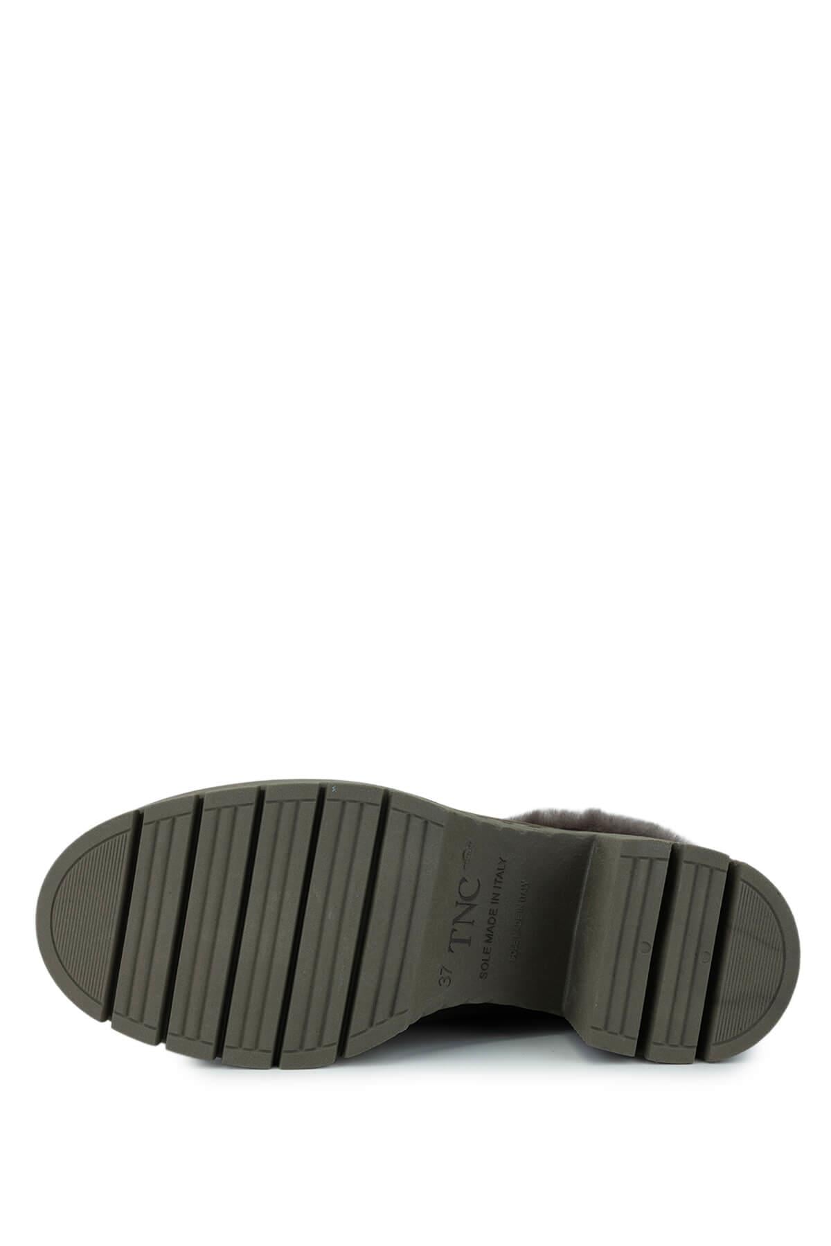 Tamer Tanca Siyah Nubuk Tamer Tanca Hakiki Deri Kadın Topuklu Terlik