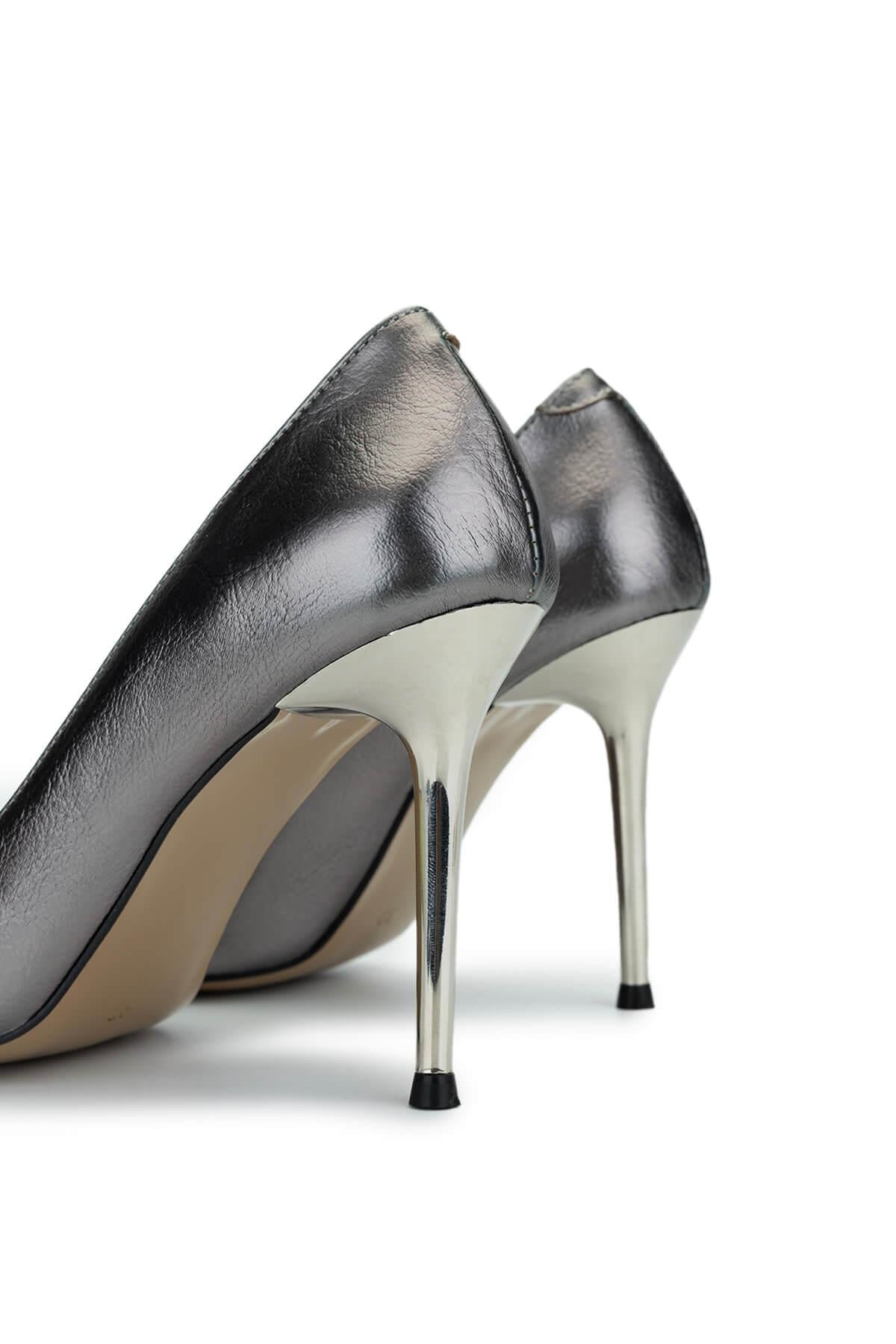 Tamer Tanca Antrasit Tamer Tanca Vegan Kadın Topuklu Ayakkabı