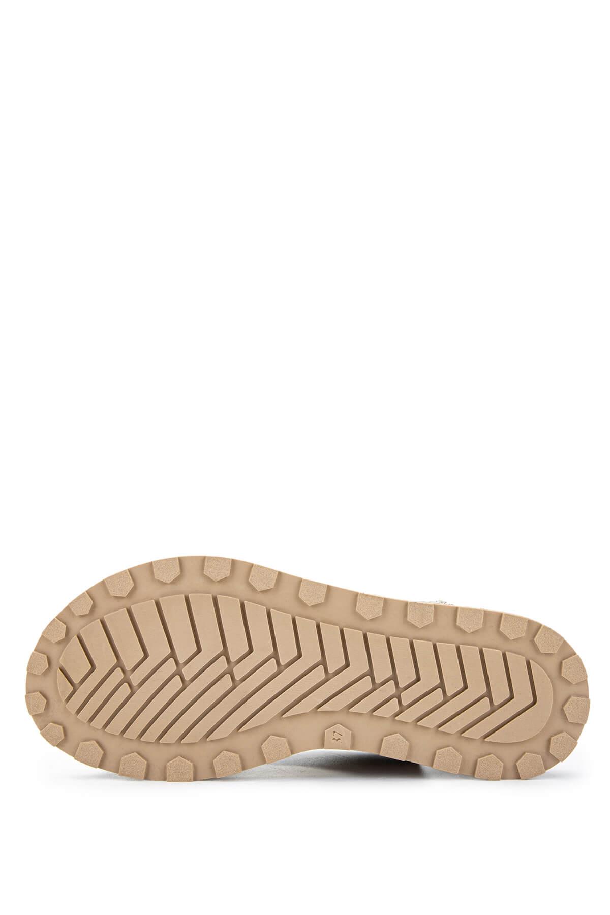 Tamer Tanca Bej Tamer Tanca Vegan Kadın Düz Sandalet