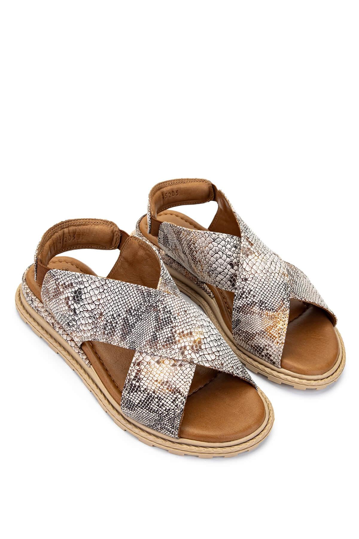 Tamer Tanca Bej Tamer Tanca Vegan Kadın Düz Sandalet