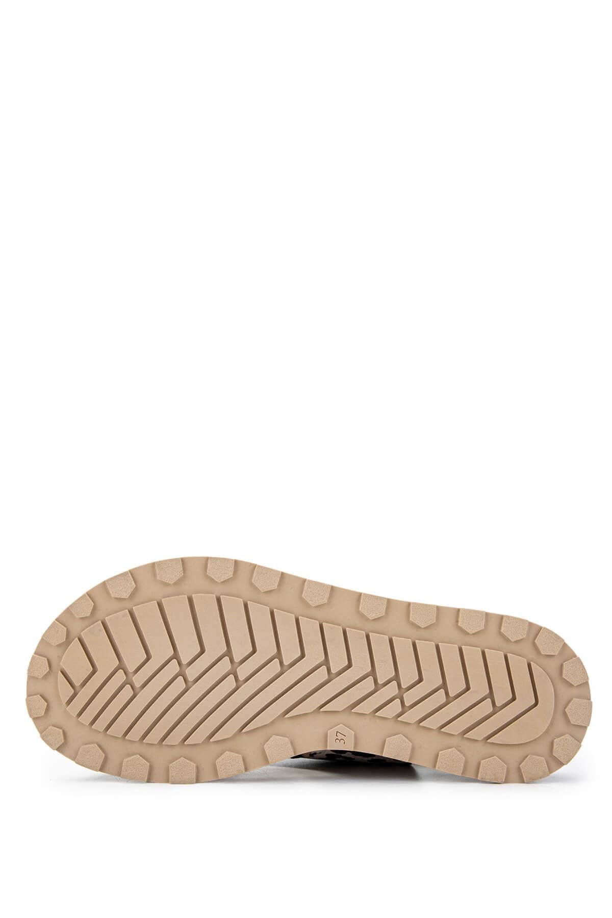 Tamer Tanca Bej Tamer Tanca Vegan Kadın Düz Sandalet