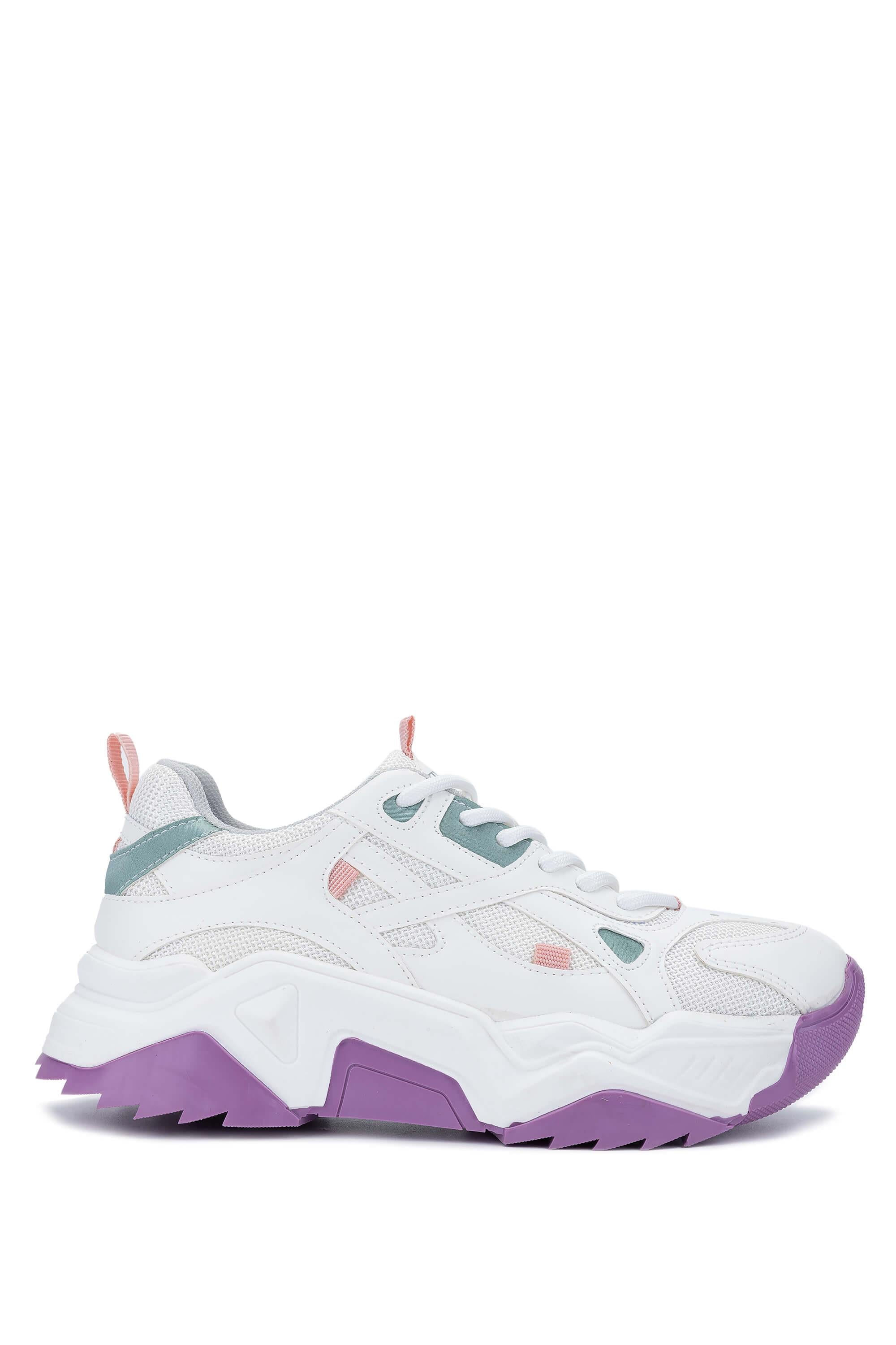 Tamer Tanca Beyaz Lacivert Tamer Tanca Vegan Kadın Sneakers Spor Ayakkabı