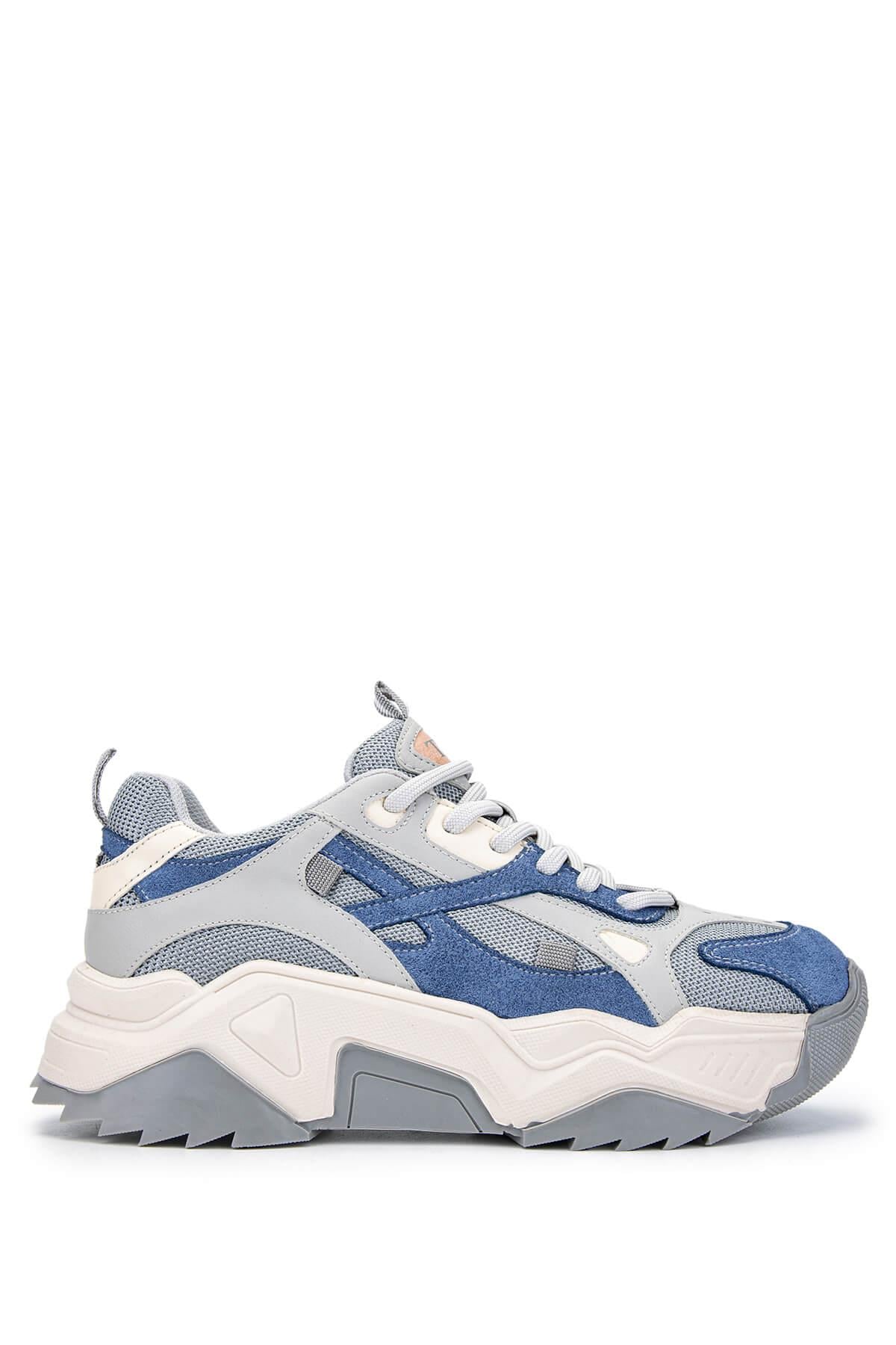 Tamer Tanca Beyaz Lacivert Tamer Tanca Vegan Kadın Sneakers Spor Ayakkabı