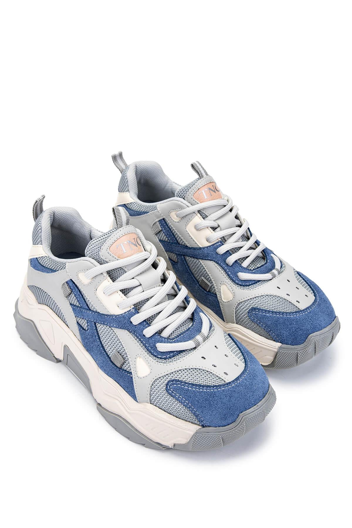 Tamer Tanca Beyaz Lacivert Tamer Tanca Vegan Kadın Sneakers Spor Ayakkabı